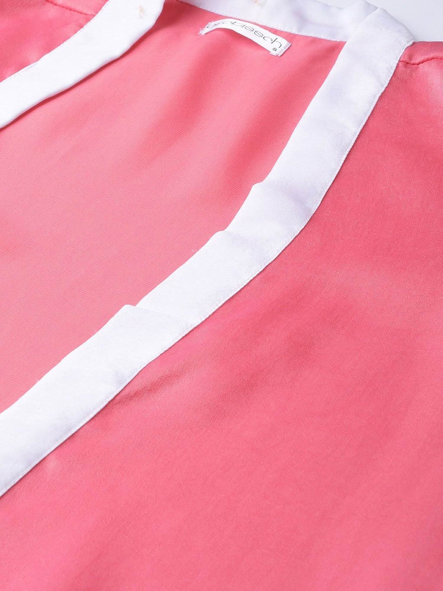 Erotissch Pink Solid V Neck Robe