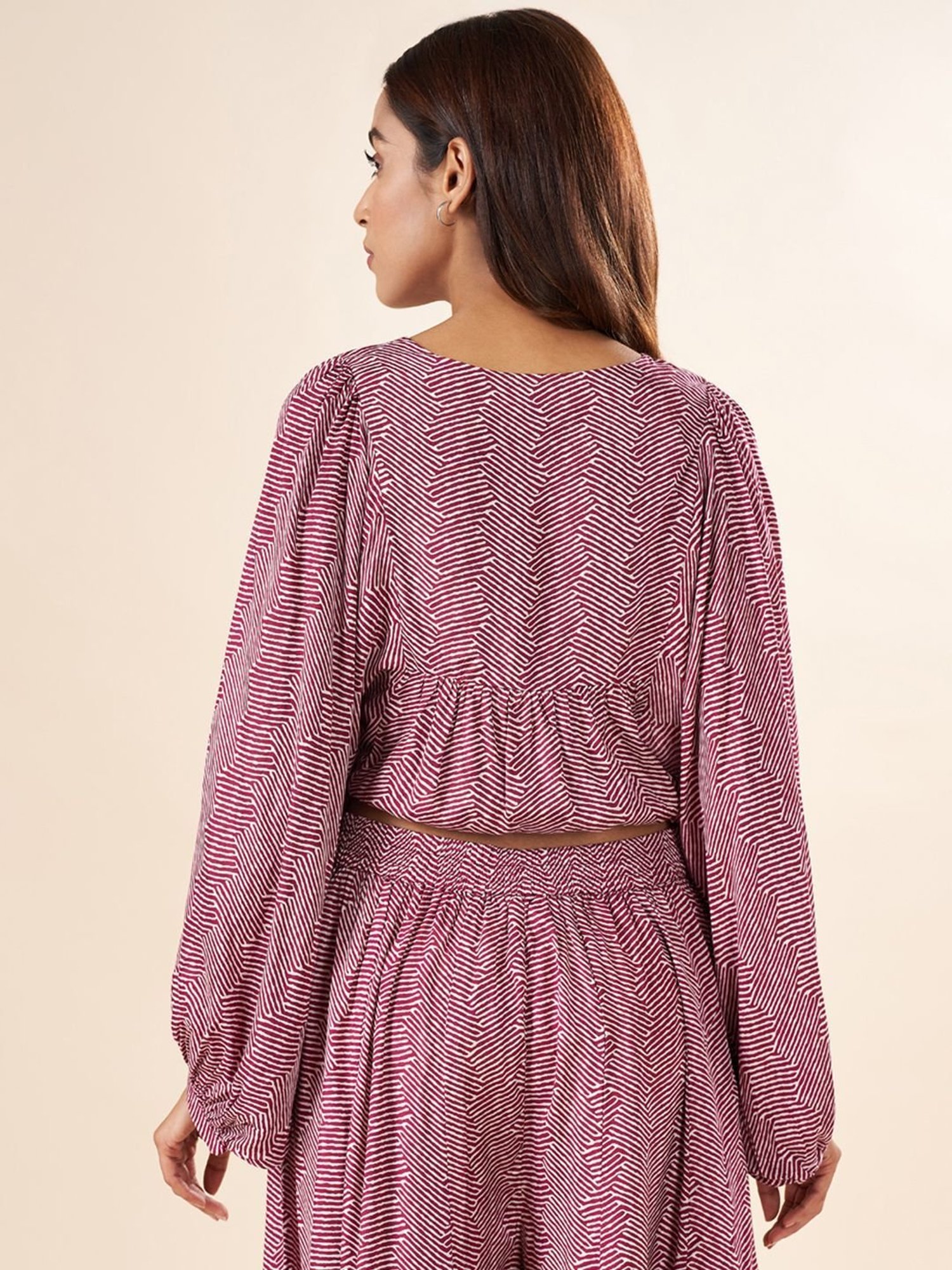 Akkriti by Pantaloons Purple Printed Crop Top