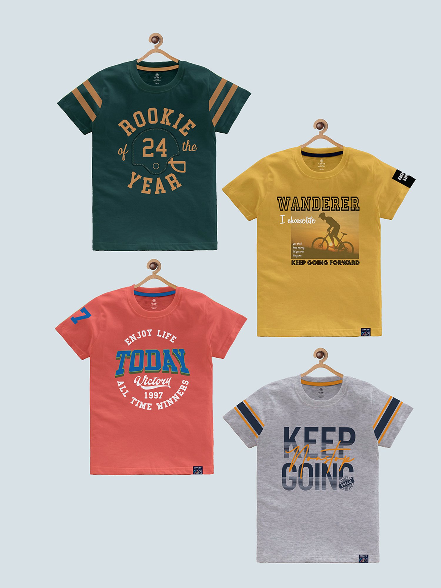 Codez Kids Multicolor Printed T-Shirt (Pack Of 4)