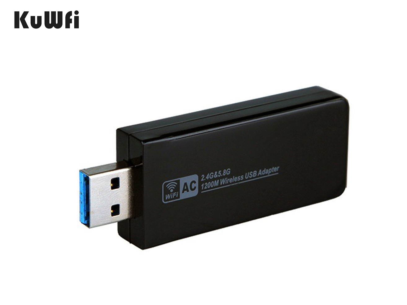 KuWFi USB Wireless WiFi Adapter 11AC 2.4G/5G Dual Band USB3.0 WiFi Adapter 1200Mbps Wireless Network Card Dongle