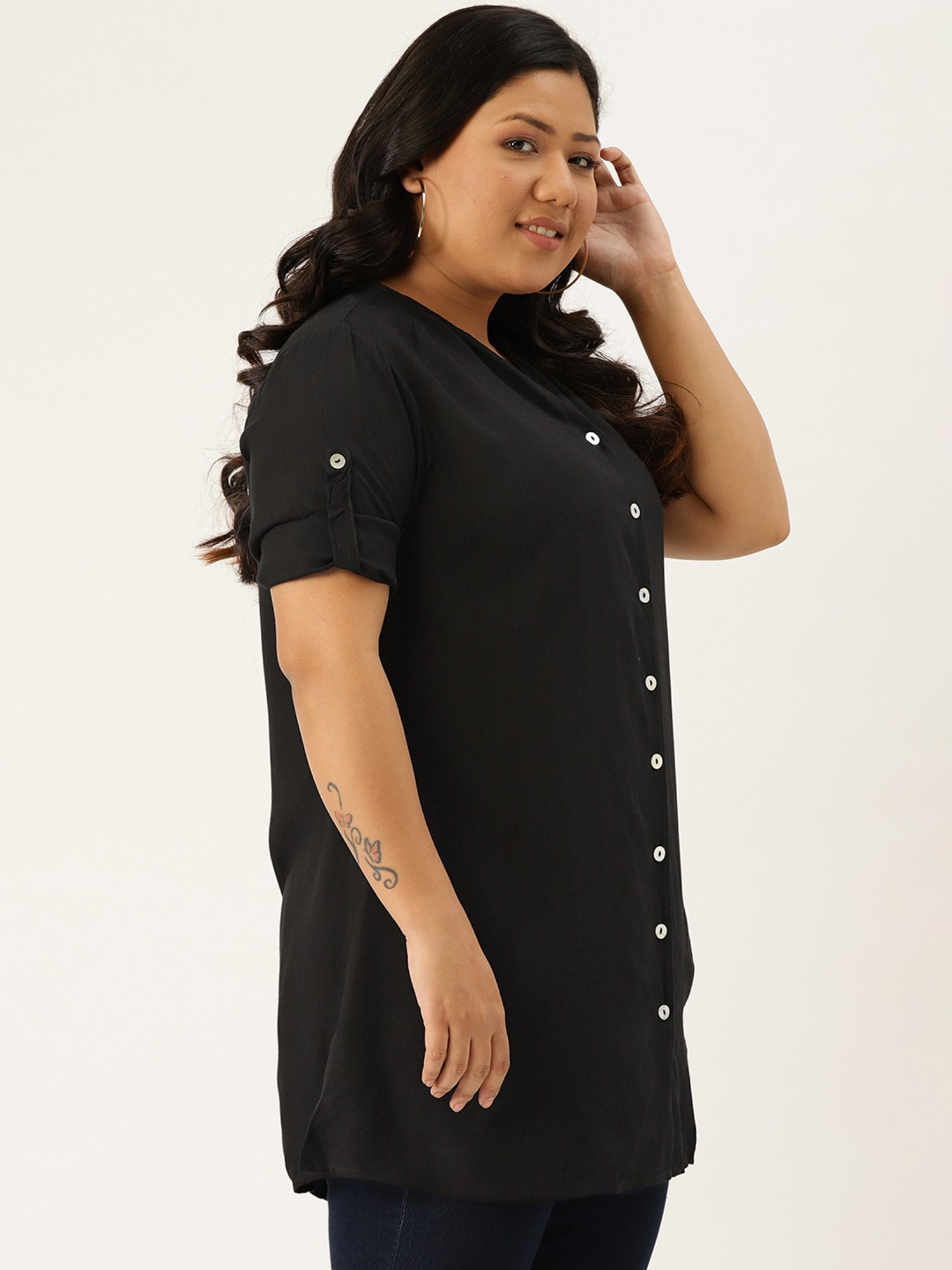 theRebelinme Black Regular Fit Shirt