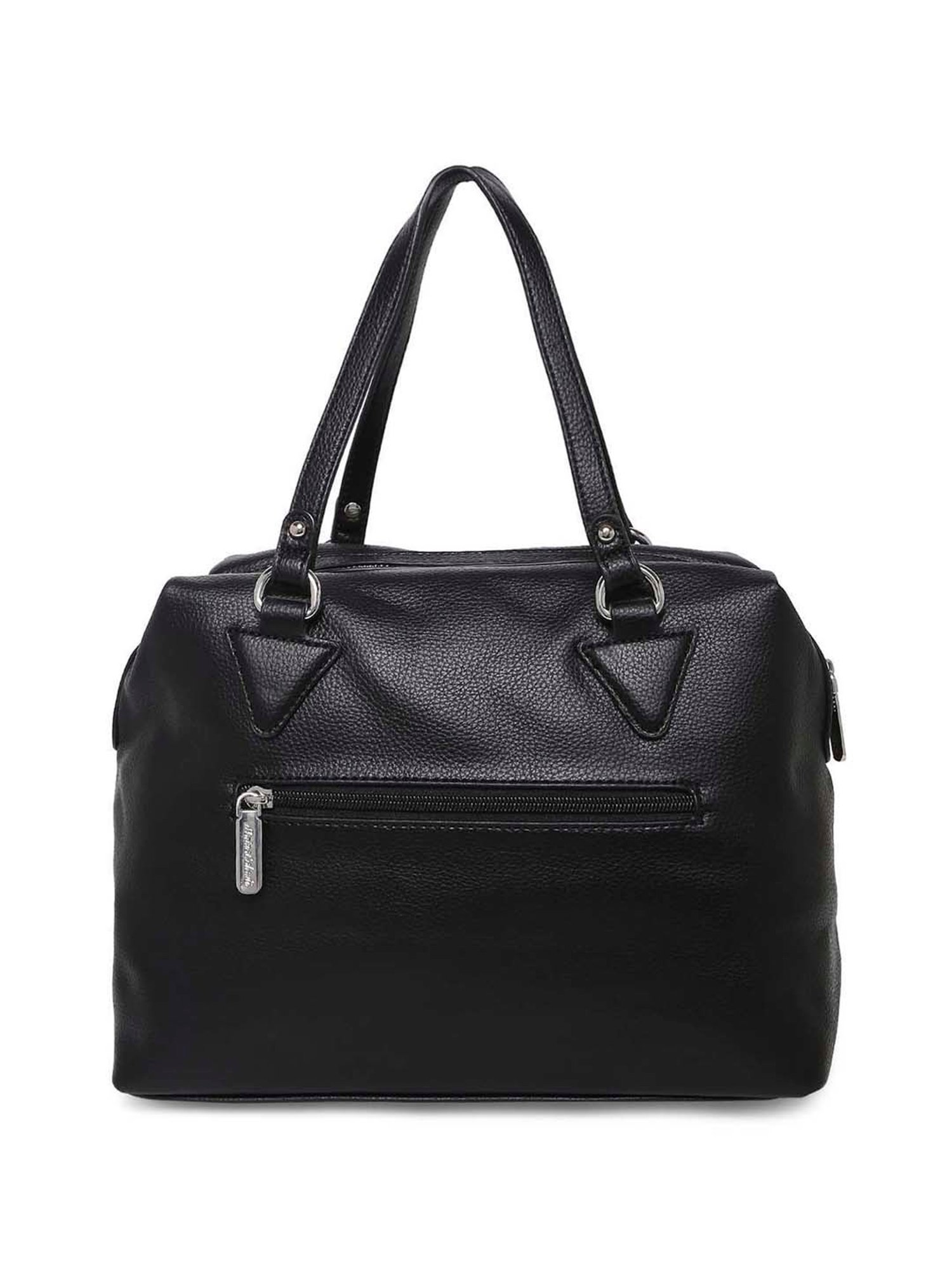 Marina Galanti Black Textured Medium Bowler Bag