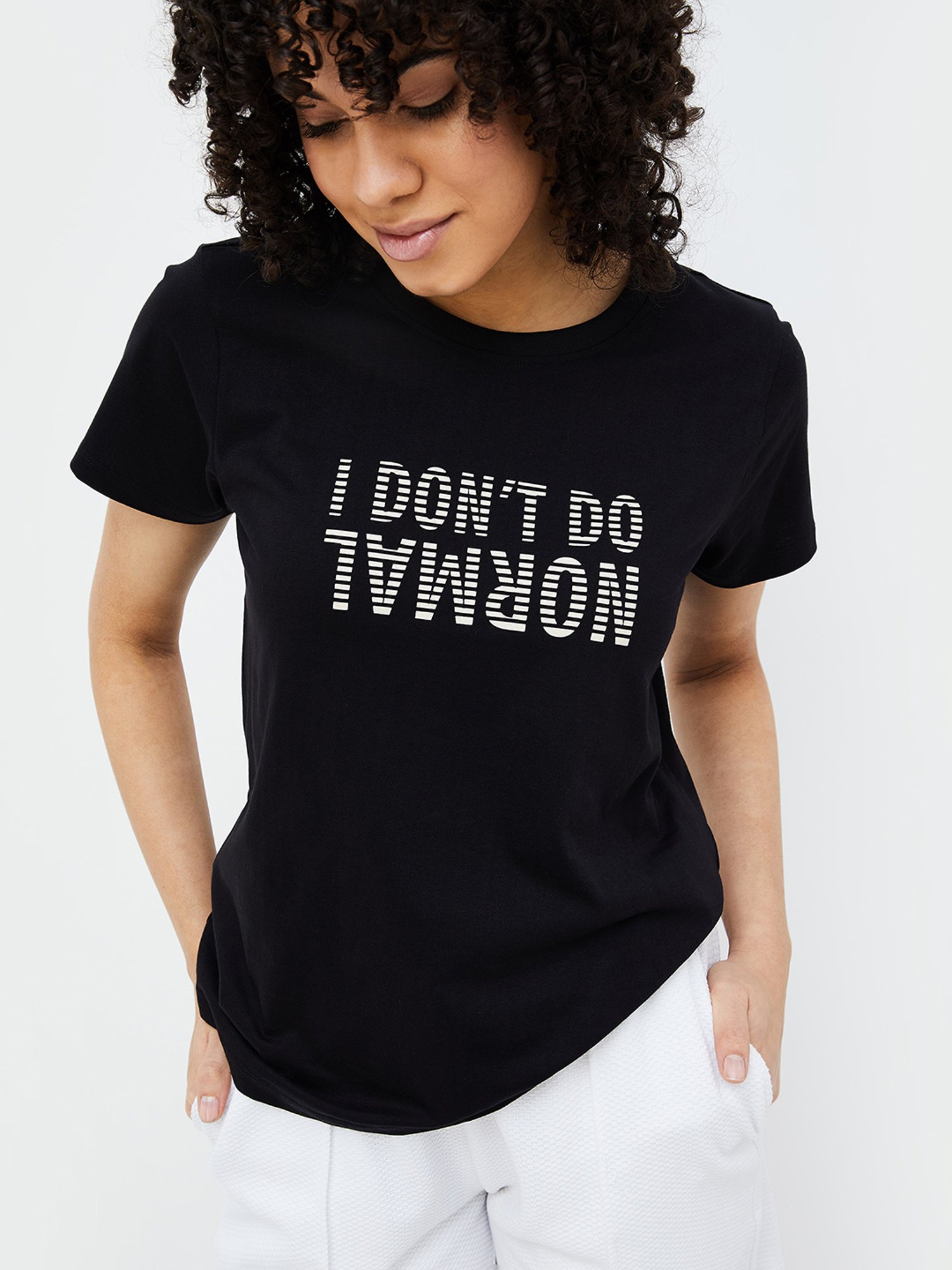 Ginger by Lifestyle Black Graphic Print T-Shirt