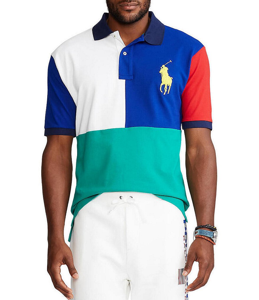 Polo Ralph Lauren Big & Tall Color Block Big Pony Mesh Short-Sleeve Polo Shirt