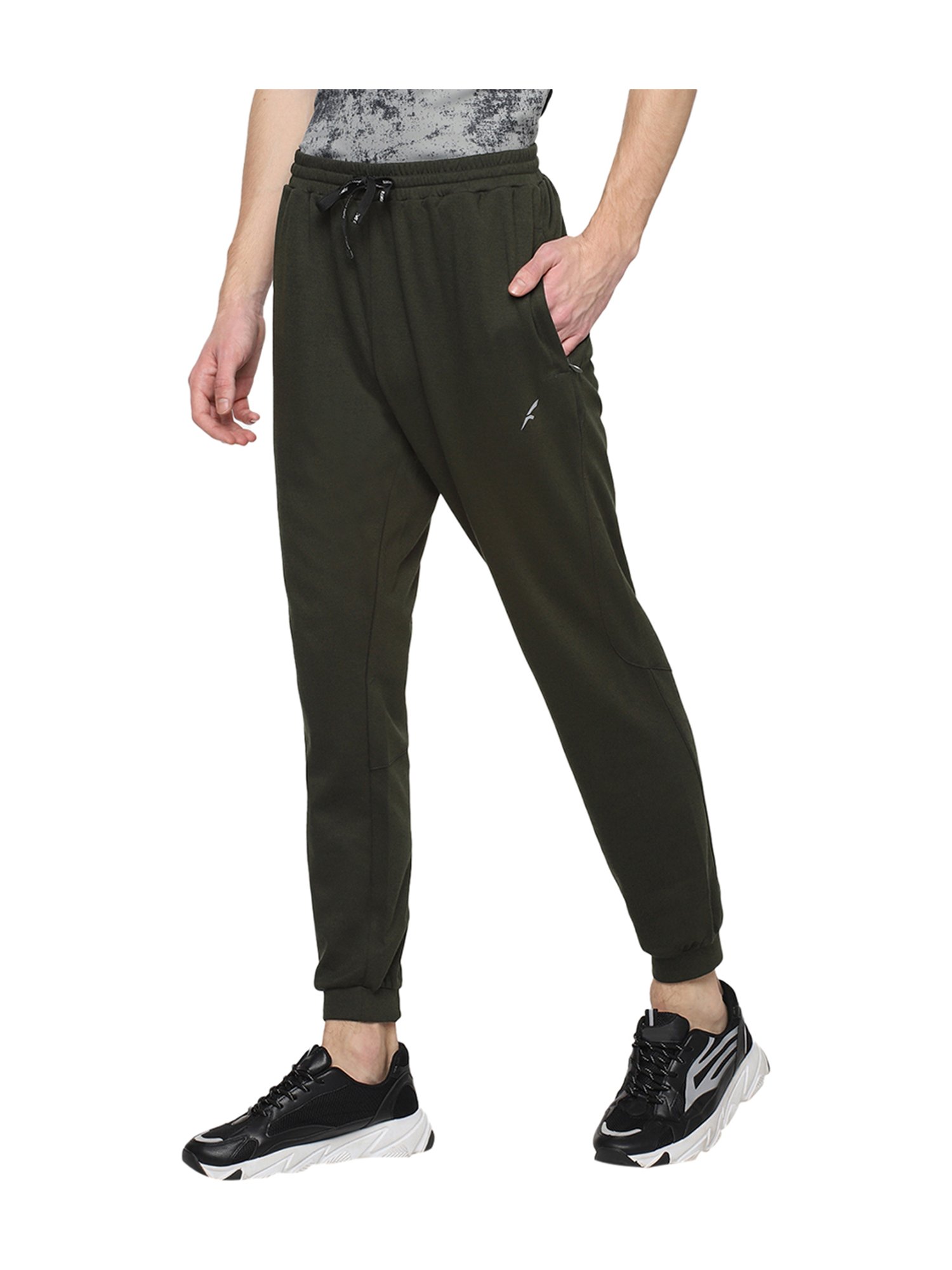 Furo by Red Chief Olive Regular Fit Cotton Joggers