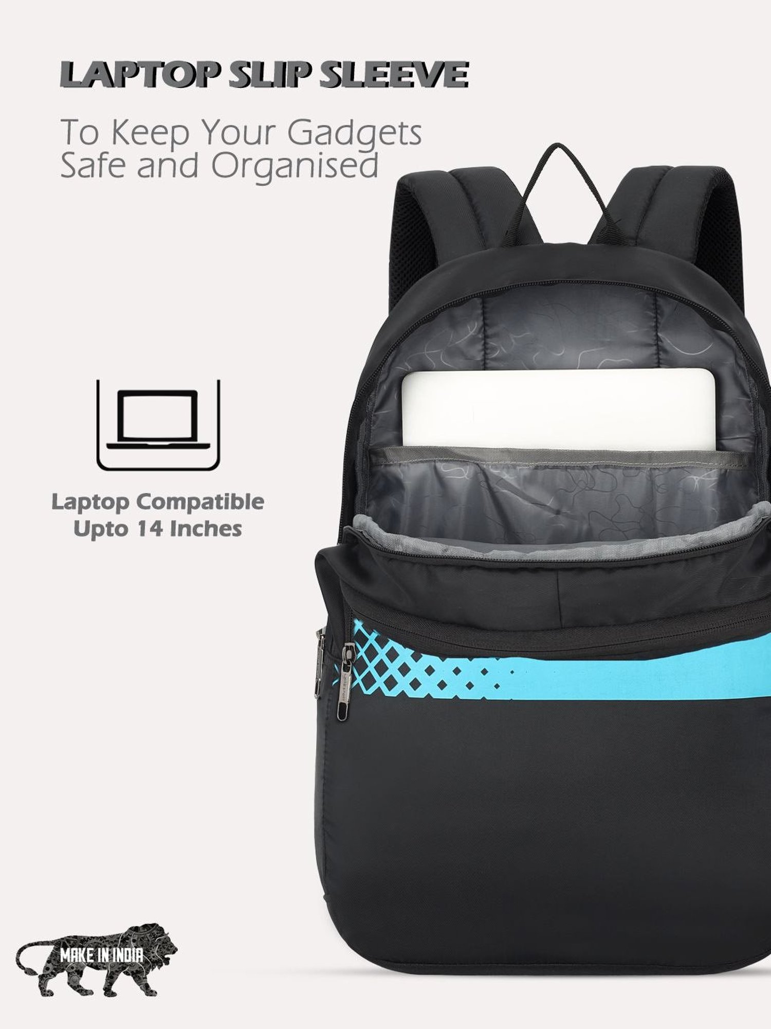 Lavie Sport Speedo 23L College Backpack For Boys & Girls|Men & Women (Black)