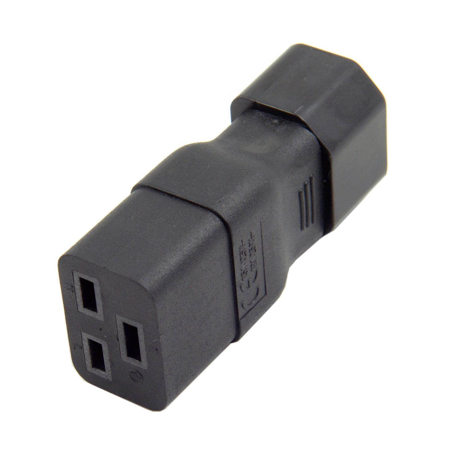 IEC320 Connector C14 to C19 Power Mains Extension Adapter Male to Female for PDU UPS PSU