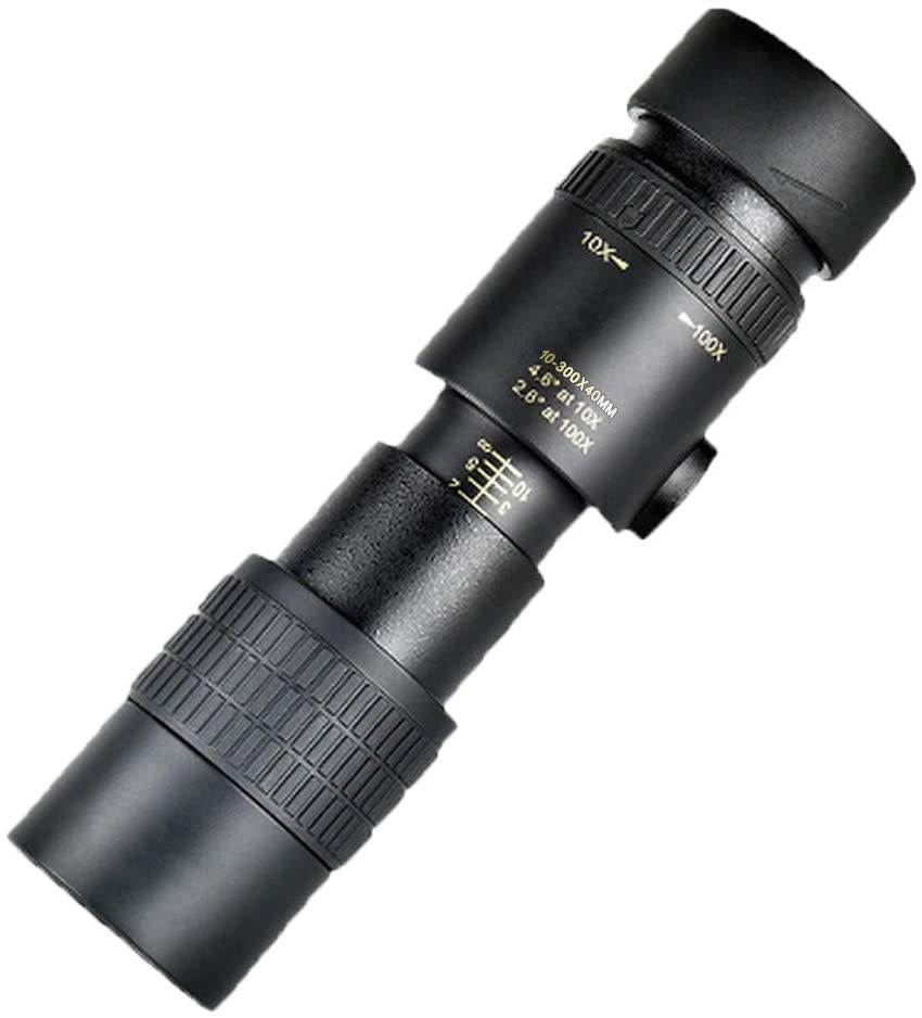 4K 10-300X40mm Super Telephoto Zoom Monocular Telescope Portable, Remi-Isle with BAK4 Prism Lens,Tripod,for Travel Bird Watching Hunting Hiking Boating Camping etc (Telescope + Tripod + Clip)