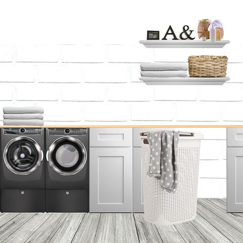 Mind Reader 60 Liter Laundry Basket, Ivory