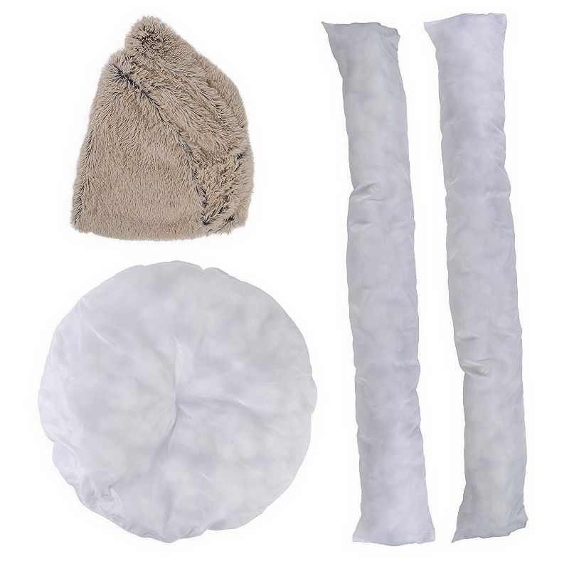 Best Friends by Sheri Luxury 45" Shag Faux Fur Donut Cuddler Pet Bed, Taupe