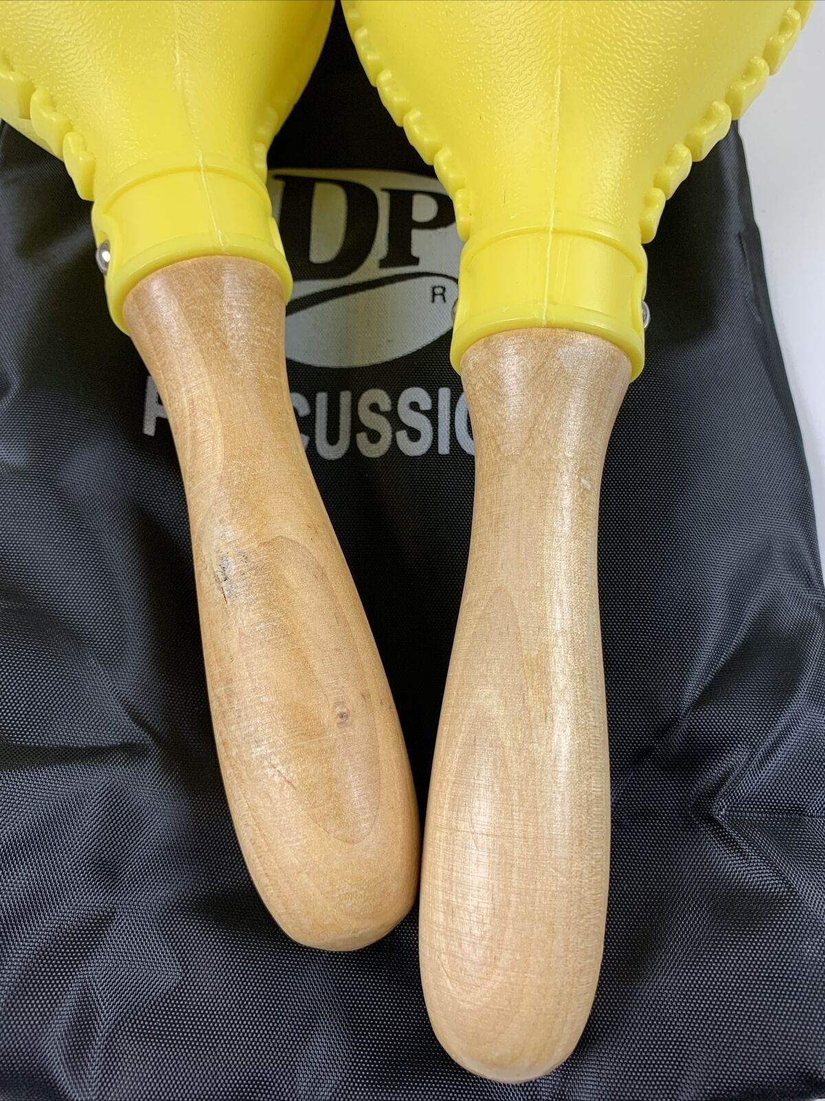 Salsa Maracas Yellow With Carry Bag.  Matched Pair 10-1/2&rdquo; long.