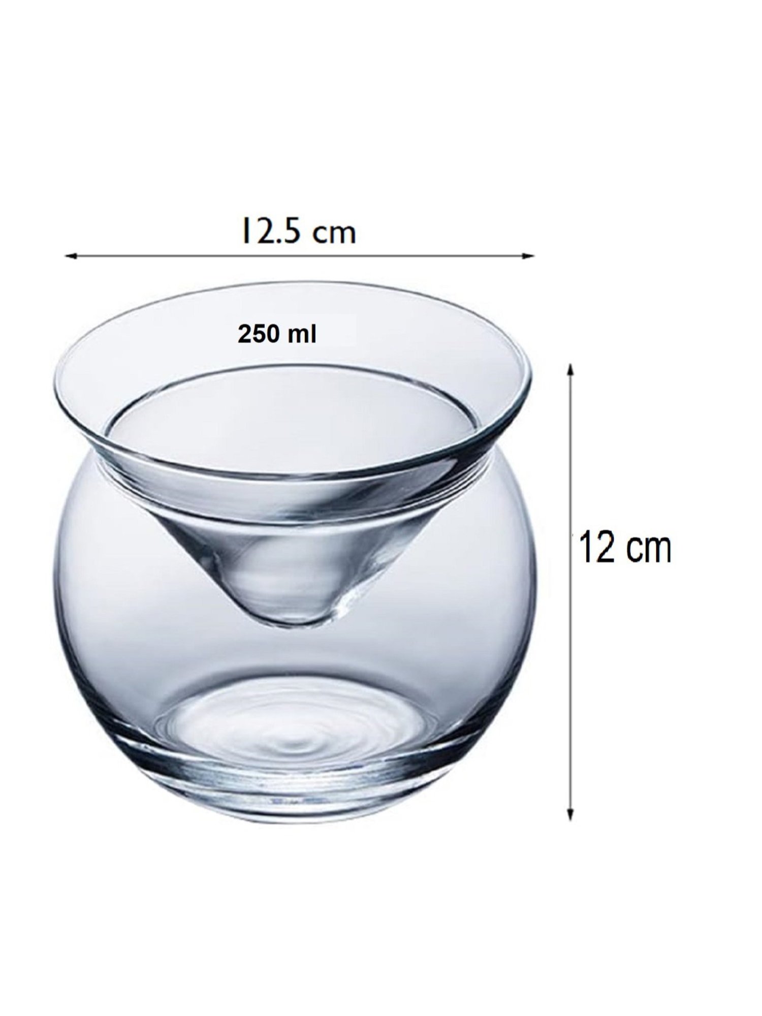 Melbify Chiller Transparent Cocktail Glass with Ice Holder Bowl 250ml - Set of 2