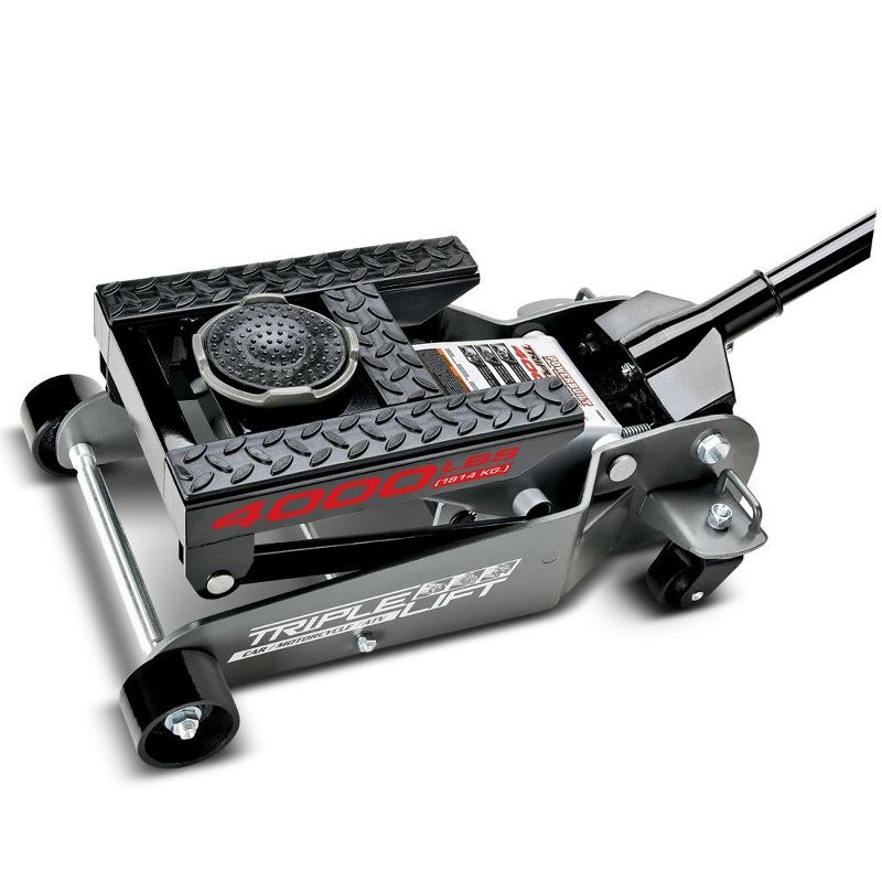 Powerbuilt 620422 Heavy Duty 3-in-1 4000 Pound 2 Ton Triple Lift Floor Jack for Cars, Trucks, Motorcycles or ATVs, Gray