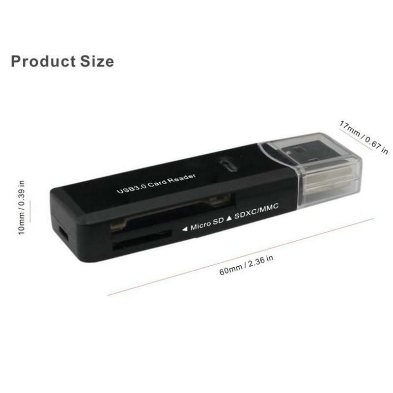 2-in-1 USB 3 Micro SD Card Reader SDXC TF T-Flash Memory Card Reader Adapter