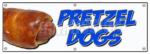 72" PRETZEL DOGS BANNER SIGN soft pretzel hot dog signs
