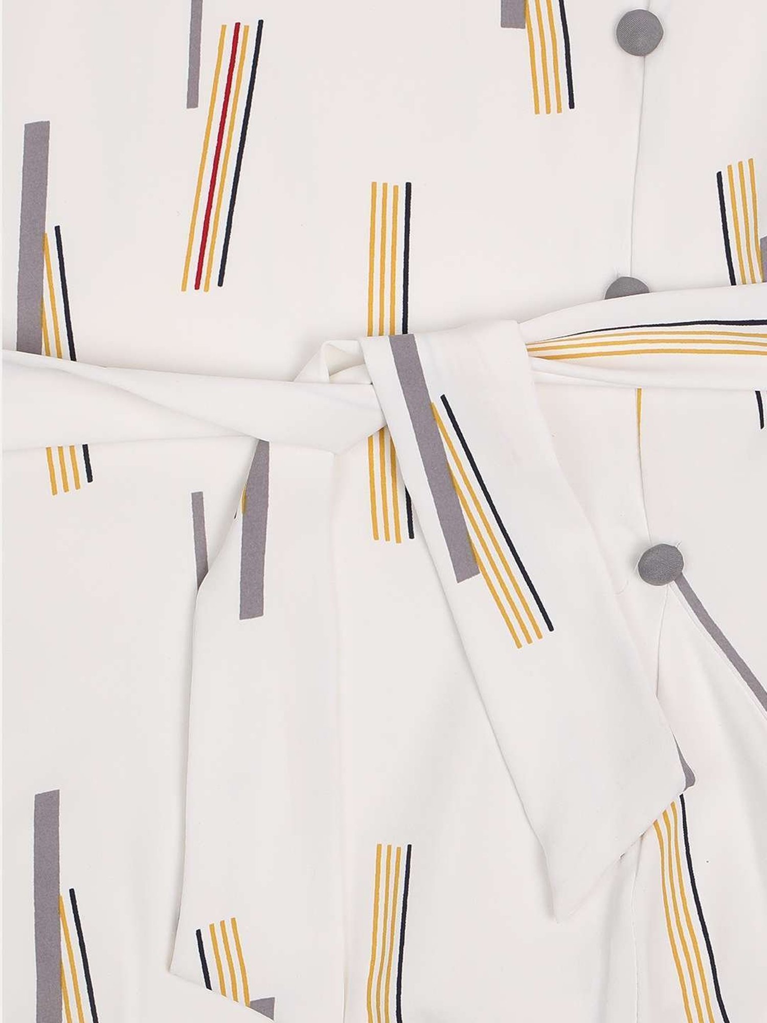 ZIAMA Kids White & Yellow Printed Top