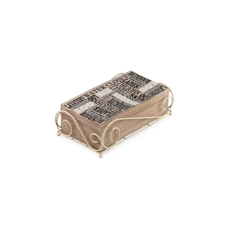 Savannah Guest Towel Napkin Holder Caddy, Antique White