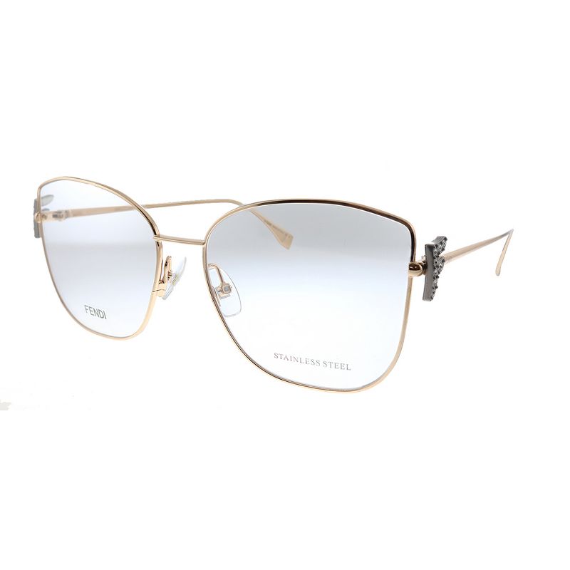 Fendi FF 0390/G DDB Womens Square Eyeglasses Gold Copper 56mm