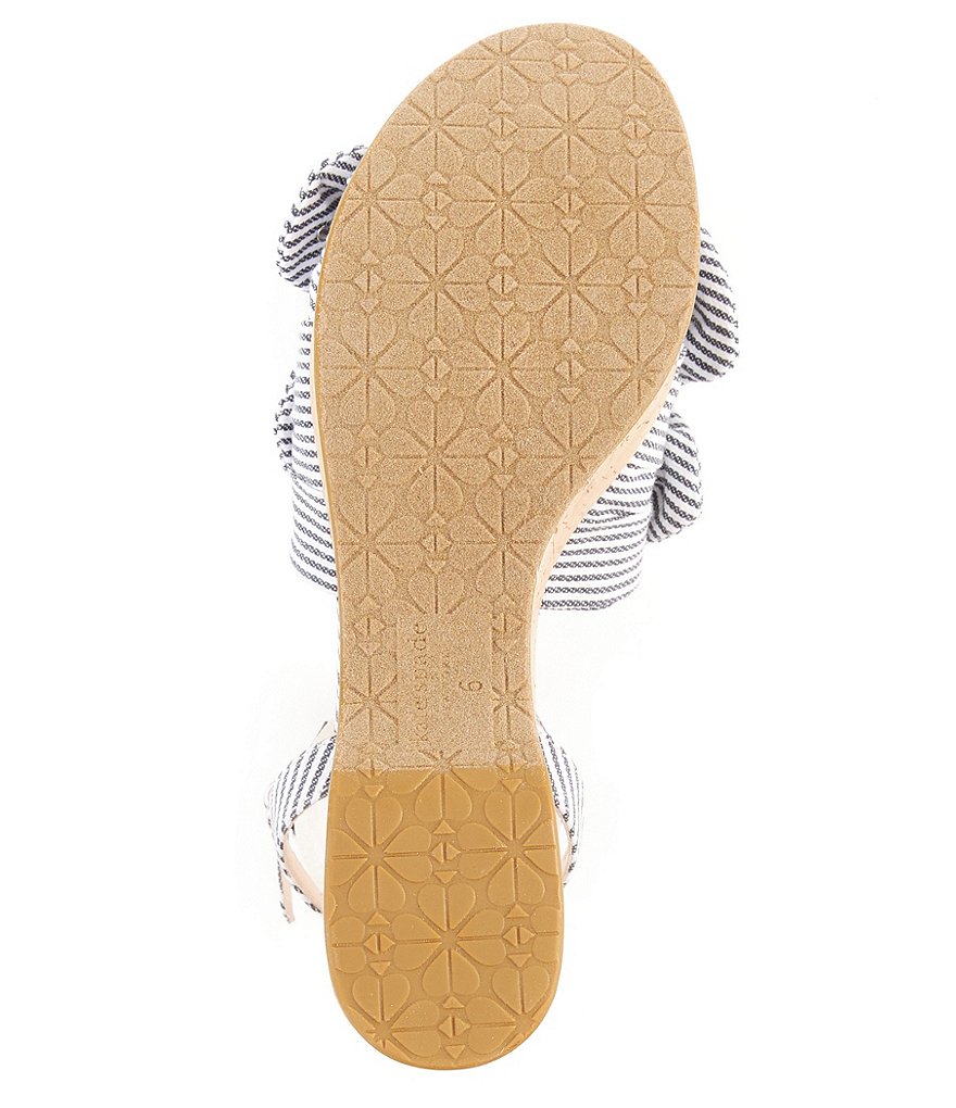 kate spade new york Julep Bow Stripe Ankle Strap Cork Platform Wedge Sandals