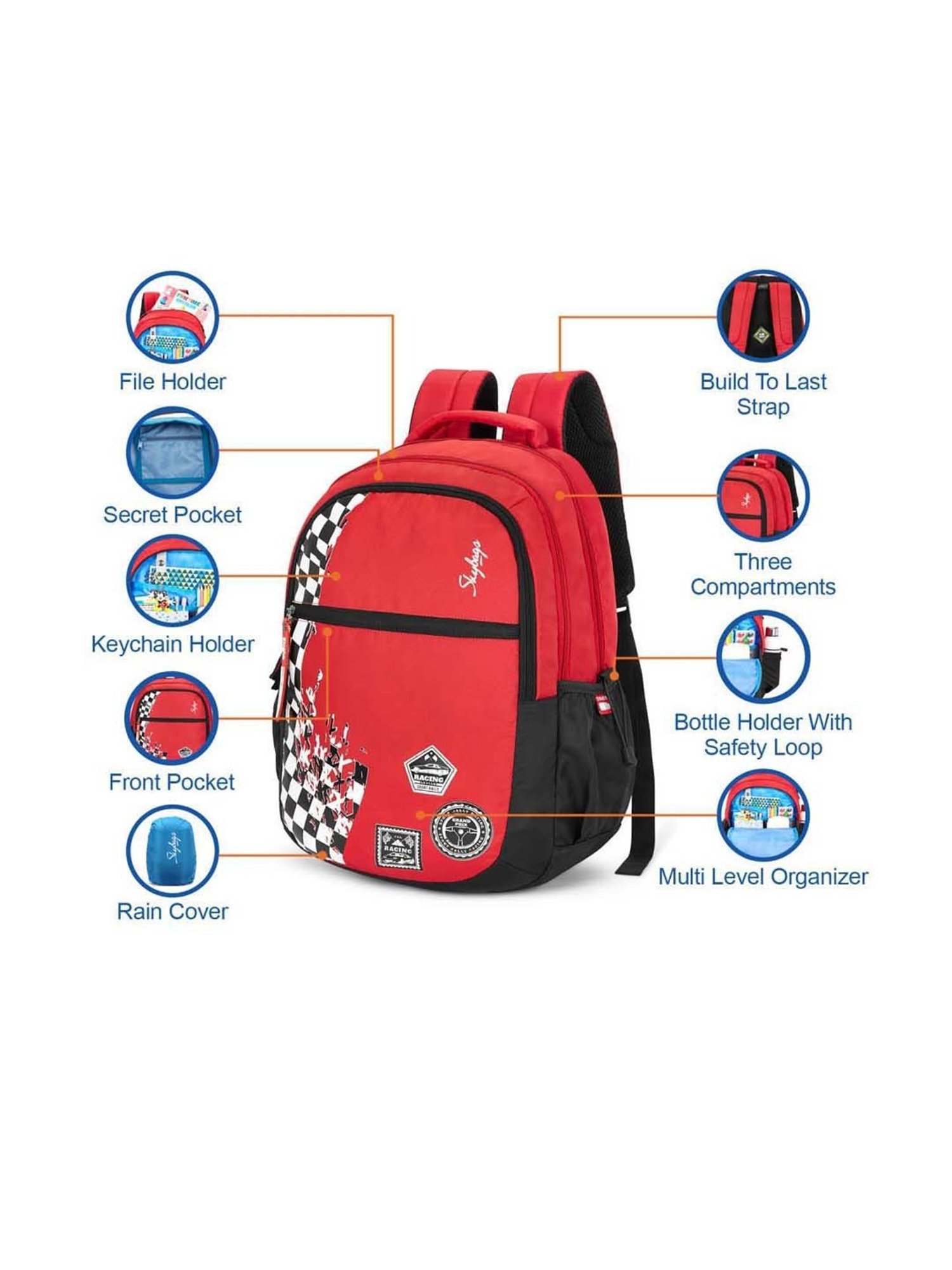 Skybags 28 Ltrs Red Medium Backpack