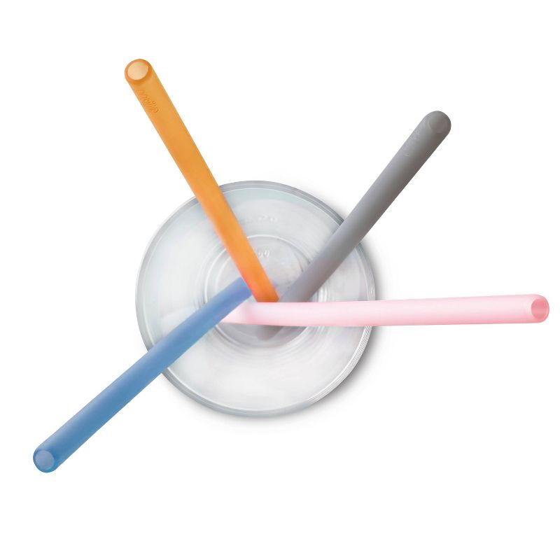GoSili 4pk Extra-Long Silicone Straws Blue/Pink