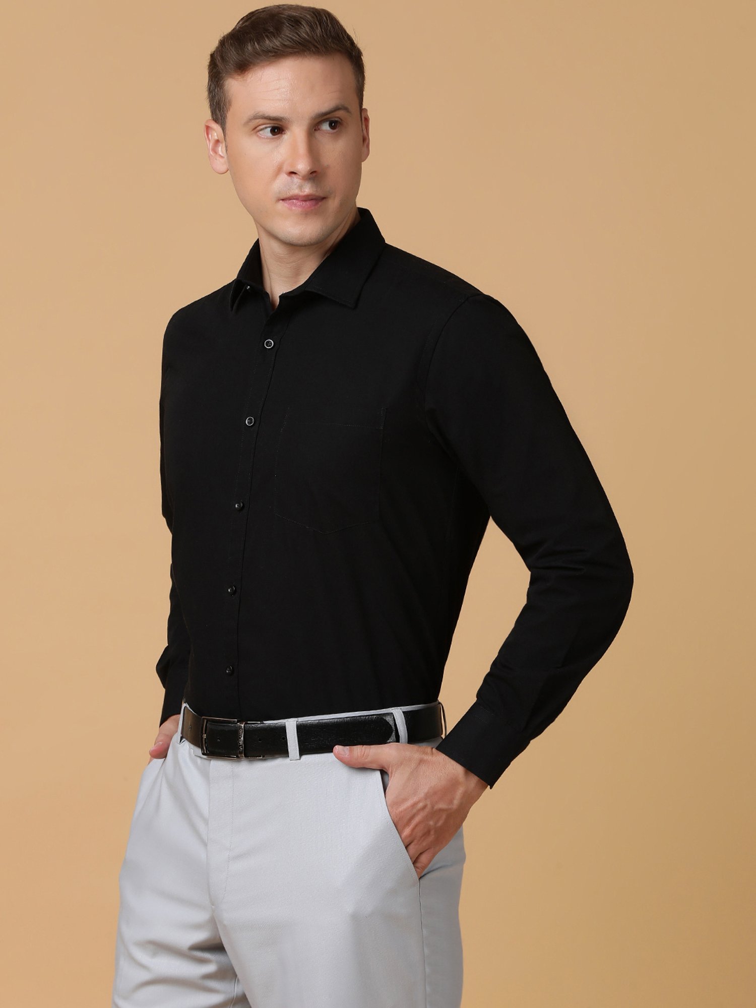 TABARD Black Regular Fit Shirt