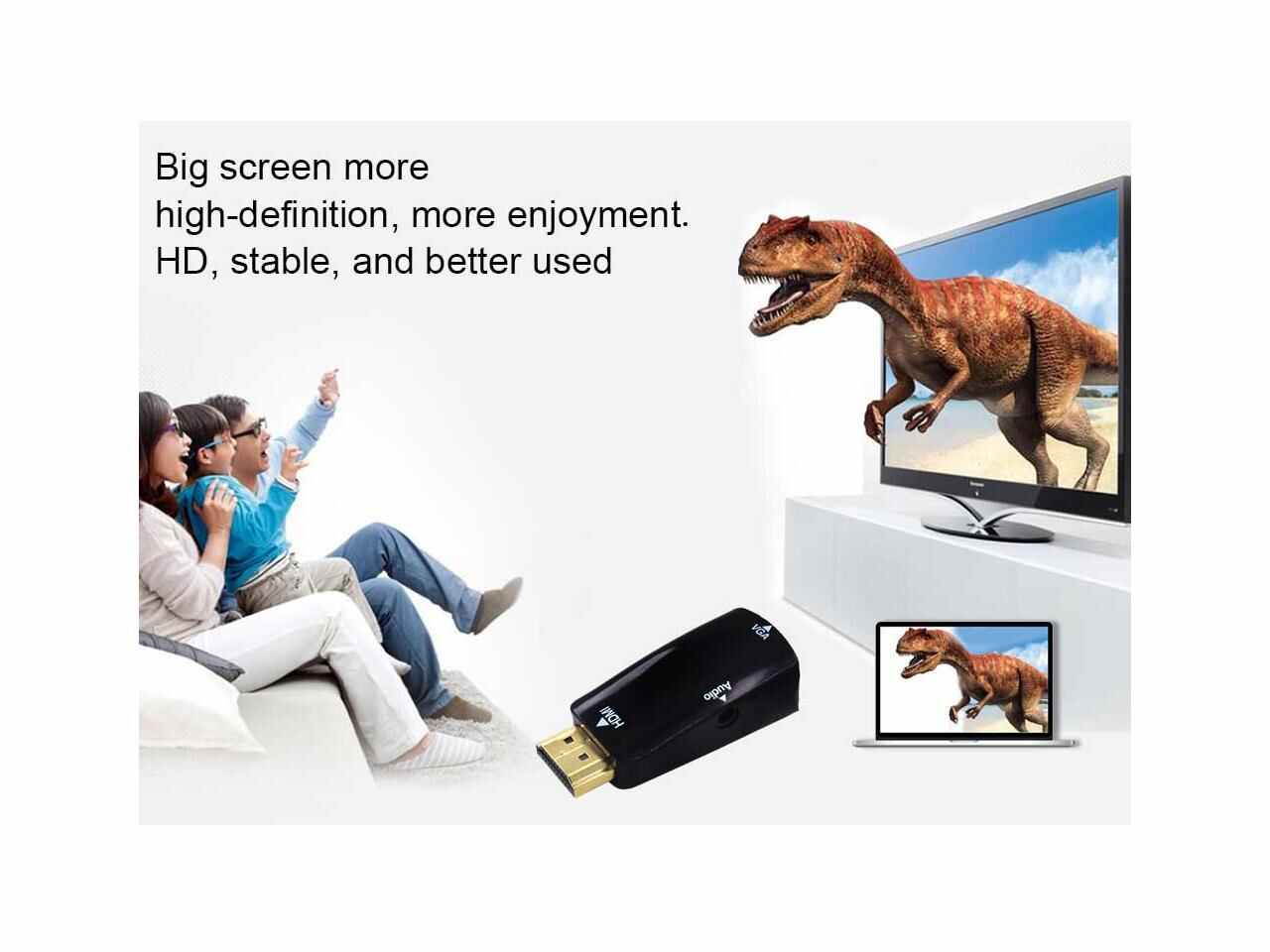 HDMI to VGA Adapter Audio Cable Converter Male to Female HD 1080P For PC Laptop TV Box Computer Display Projector Z2