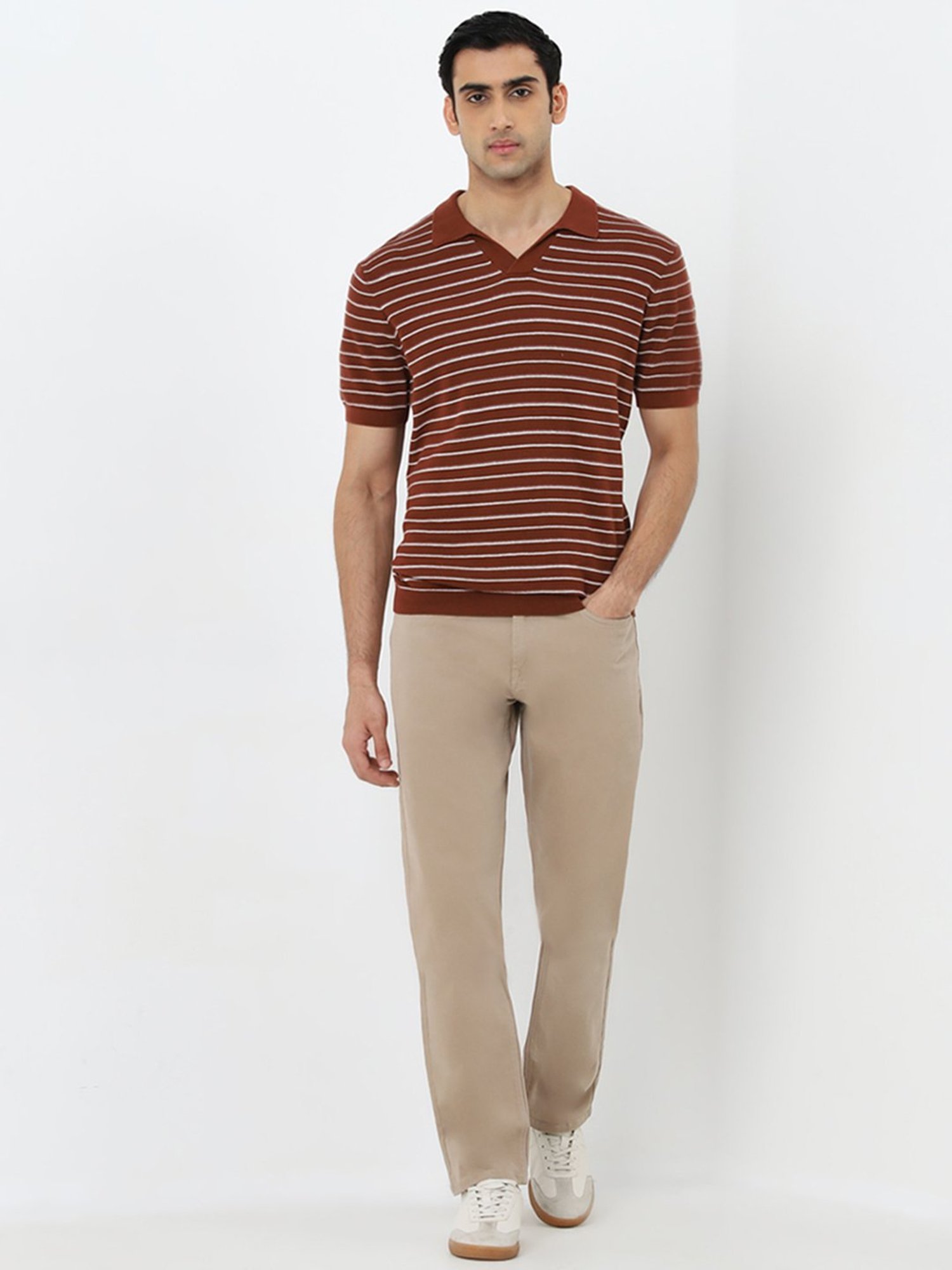 Ascot by Westside Tan Relaxed-Fit Mid-Rise Jeans