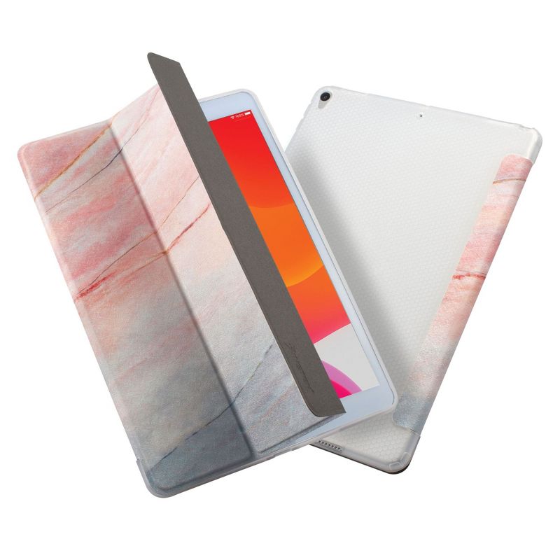 Insten - Marble Tablet Case For iPad 8th Gen 10.2" 2020, Multifold Stand, Magnetic Cover Auto Sleep/Wake, Shock Resistant, Pink