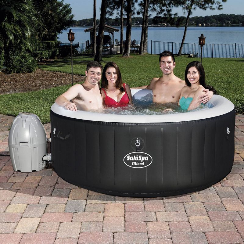 Bestway SaluSpa 4-Person Inflatable Hot Tub + SpaGuard Water Softening Kit