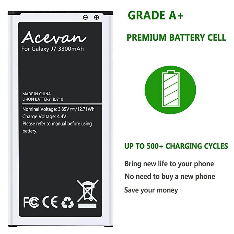 Galaxy J7 Battery  3300mAh Replacement Battery for Samsung J7 2016 J710 J710F J710T J710P EBBJ710CBC EBBJ710CBE Galaxy J7 Prime 2017 J727 J7 Perx J727P J727A J727V J727T J727R J727U