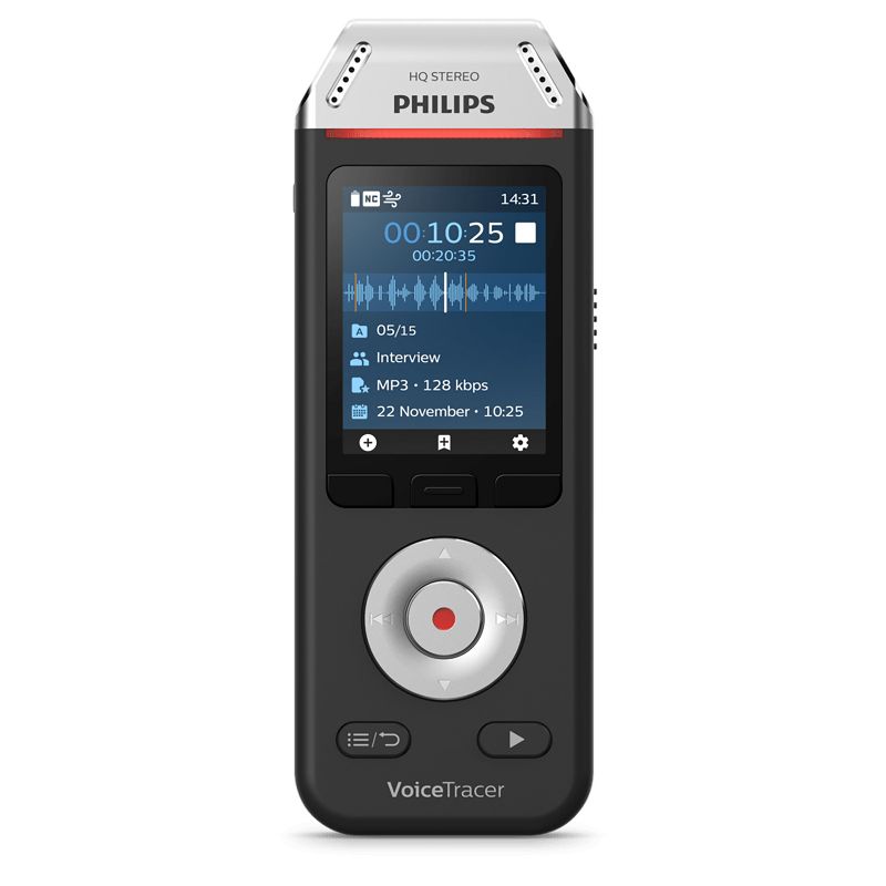 Philips DVT2110 8GB VoiceTracer Digital Voice Recorder, Black