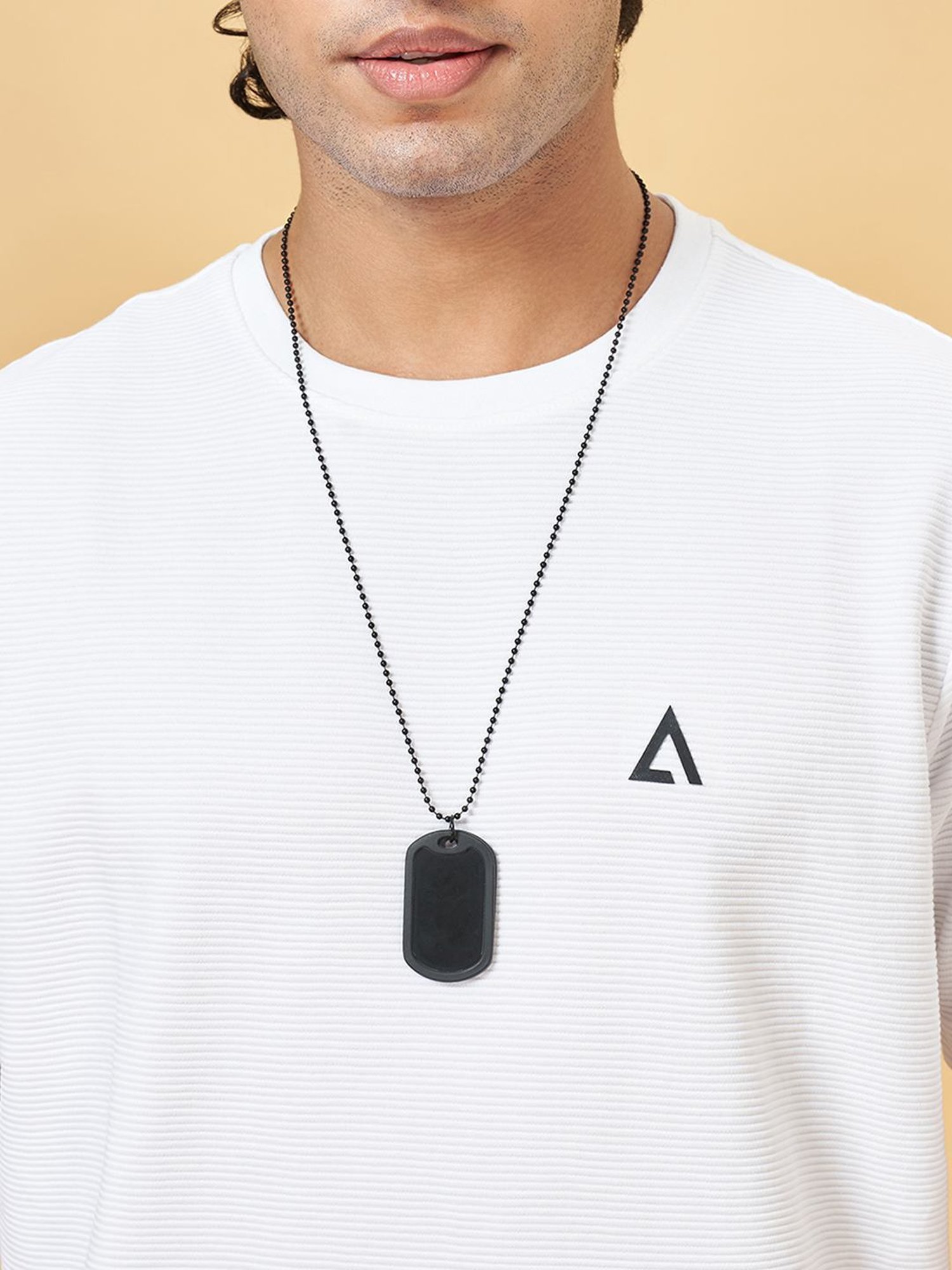 Street 808 By Pantaloons Snow White Regular Fit Texture T-Shirt