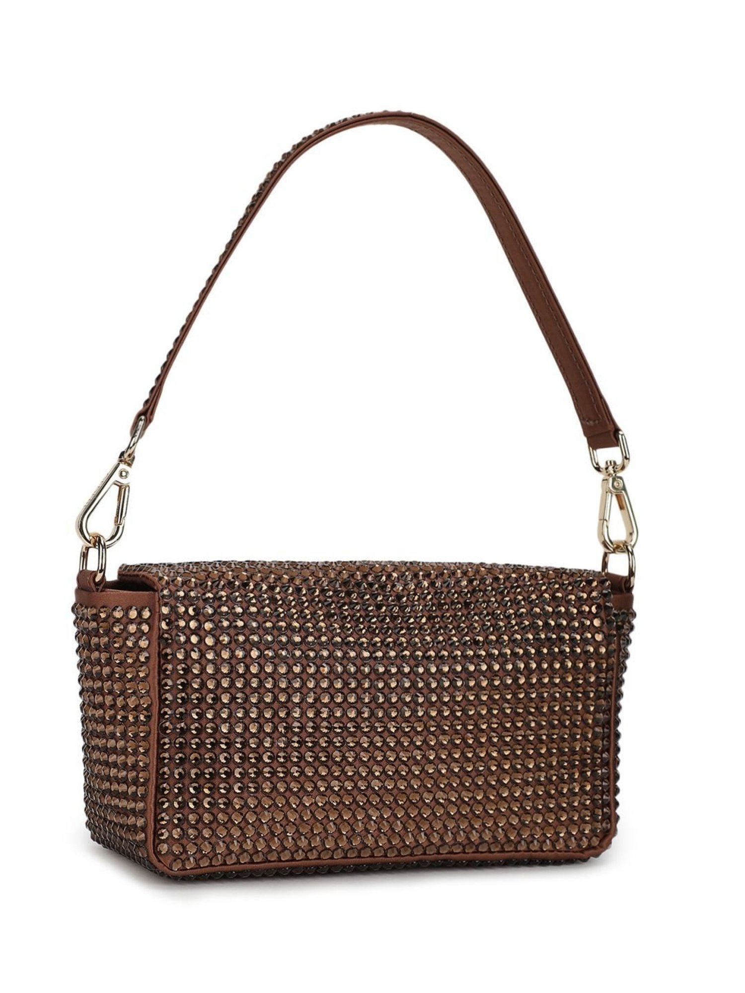 Gedebe Brown My Love Crystal Smoked Topaz Small Shoulder Bag