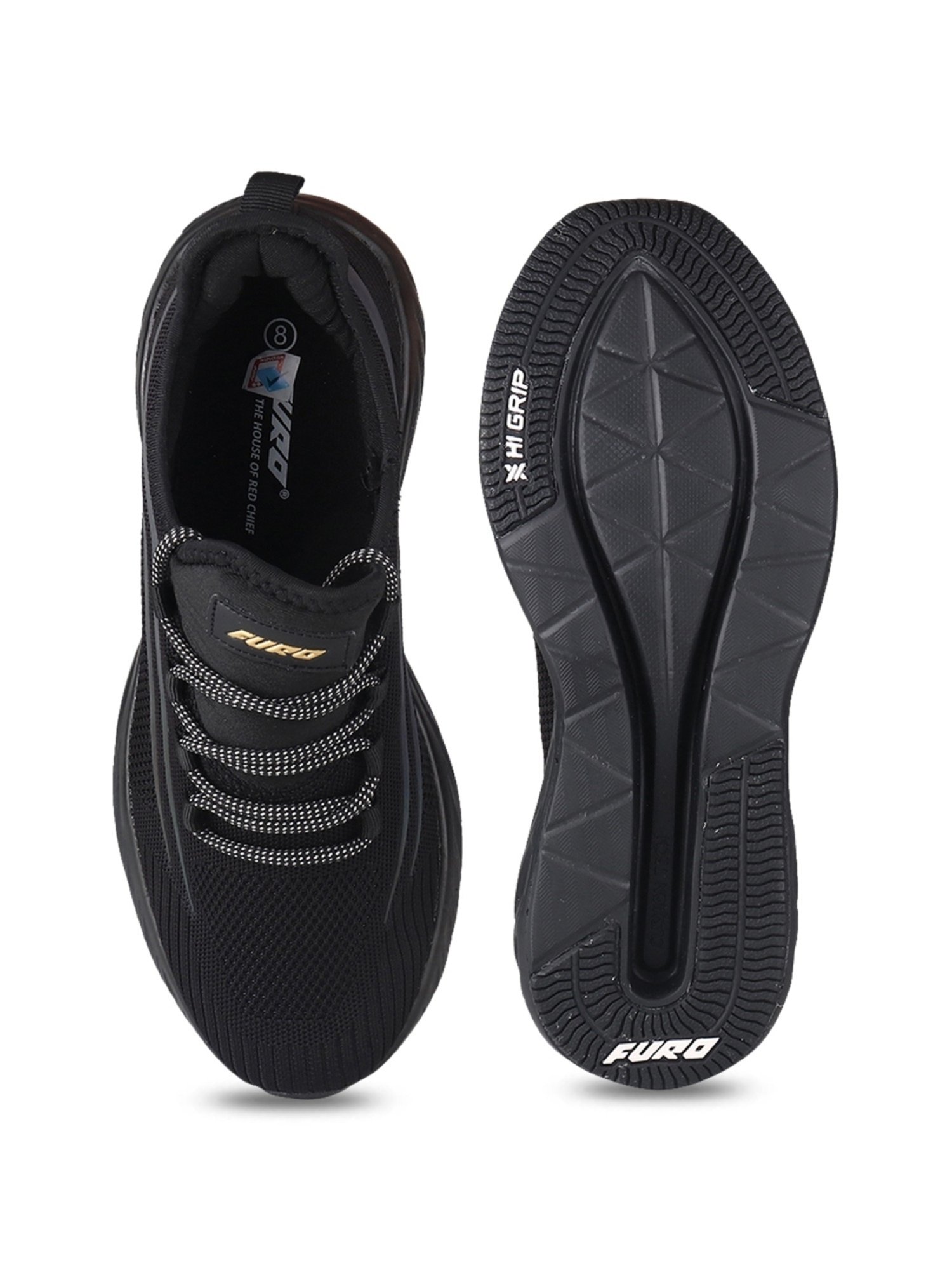 Furo By Red Chief Men's Black Running Shoes