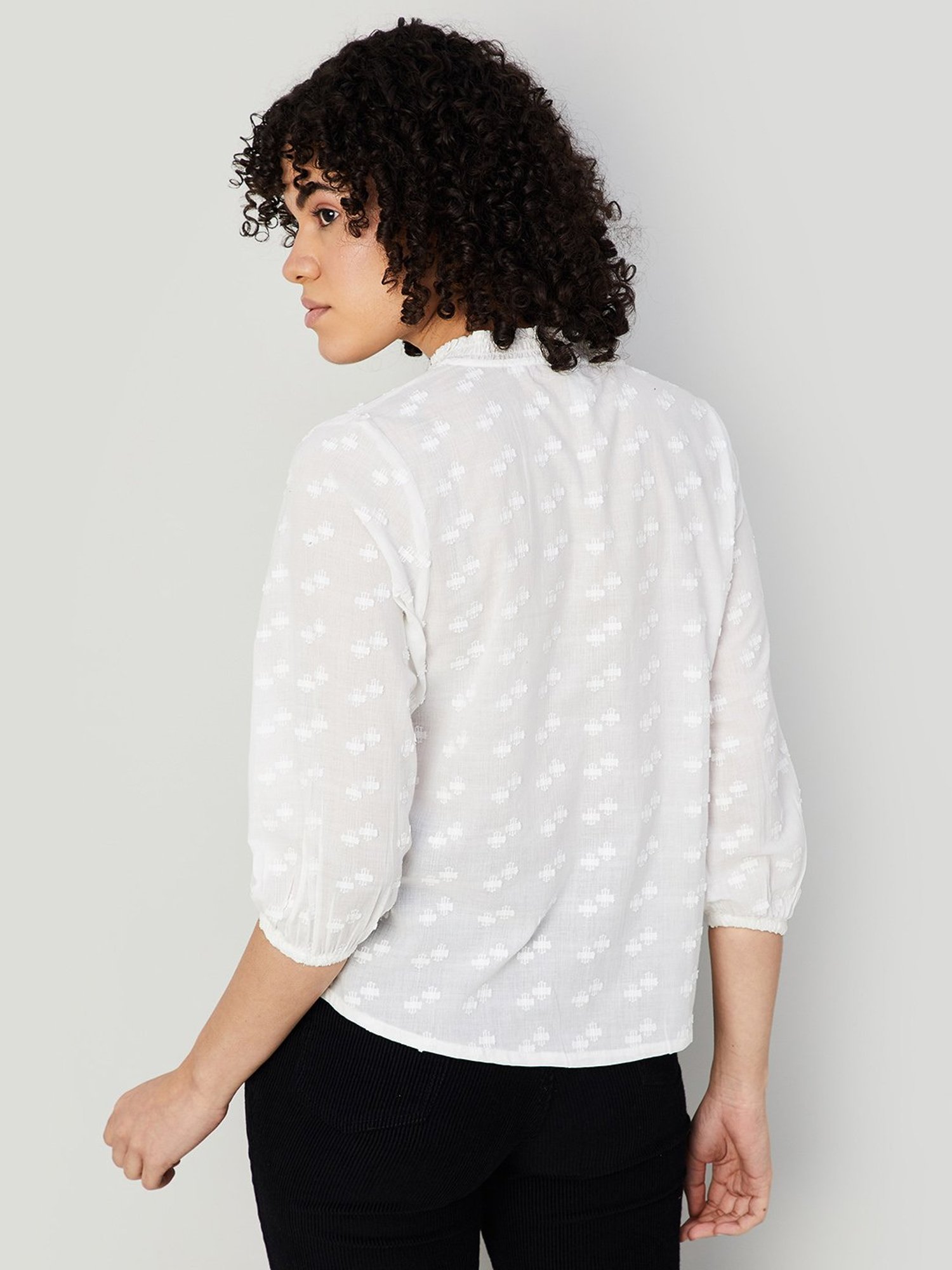 Fame Forever by Lifestyle White Self Design Top