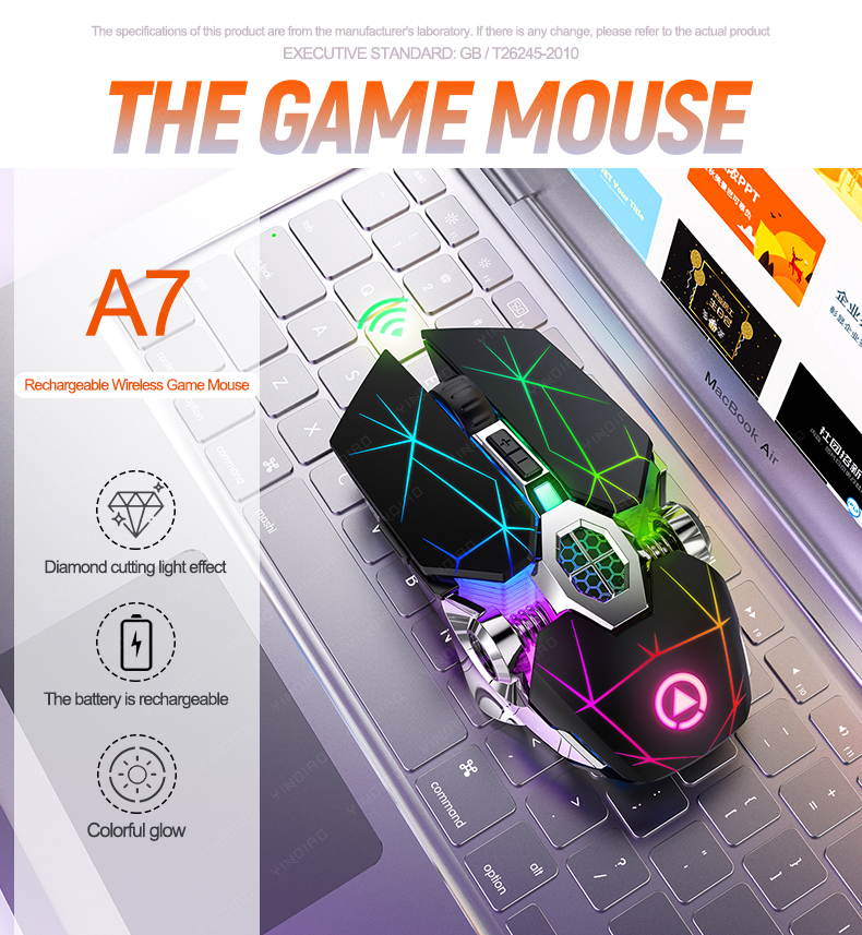 Wired PC Gaming Mice Ergonomic USB Mac Gaming Mice Silent Click Computer Mice, 4 Adjustable DPI, 7 Keys, Breathing LED Light Compatible with PC, Laptop, Computer