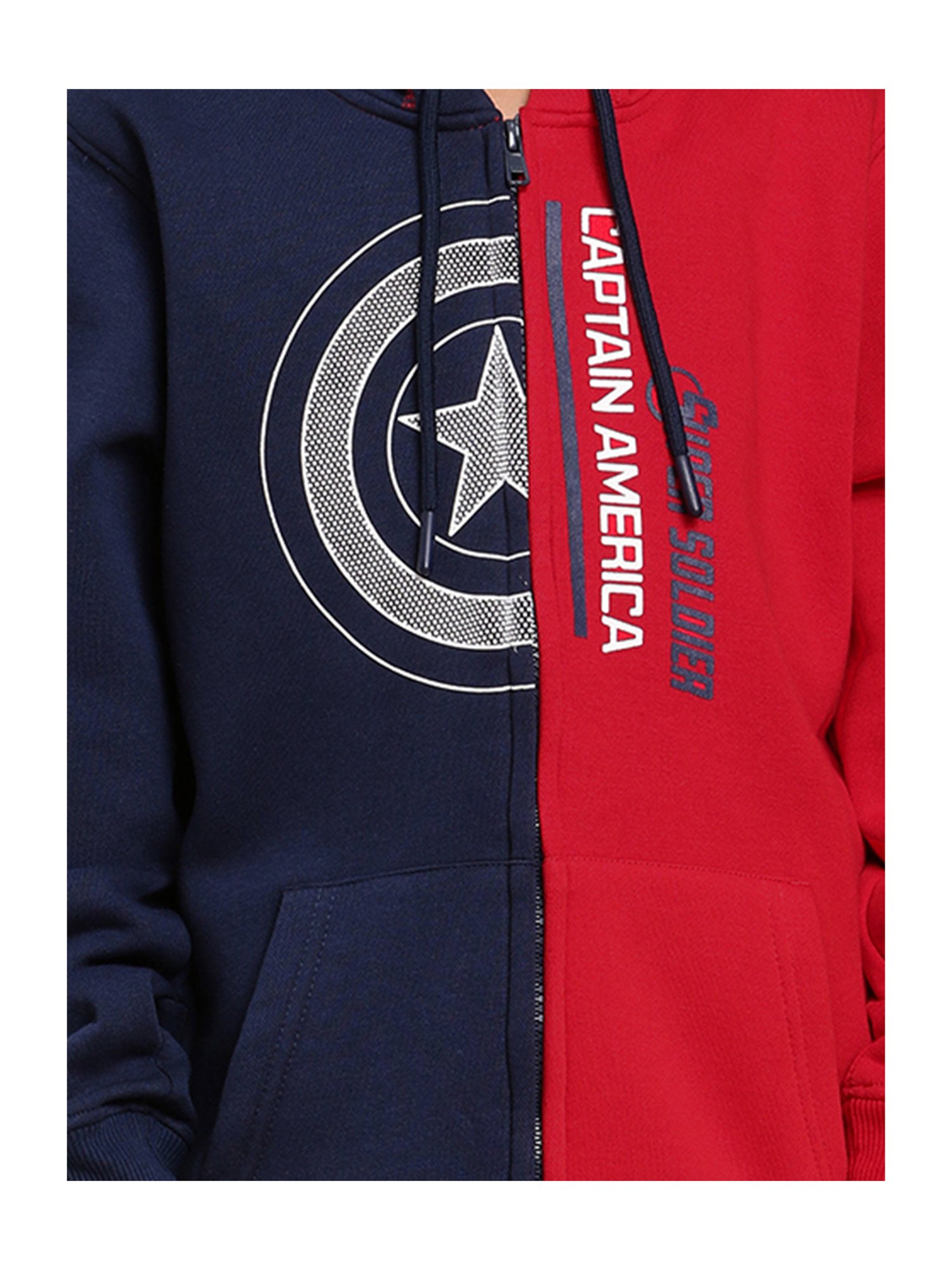 Kidsville Captain America Printed Multicolor Hoodie For Boys