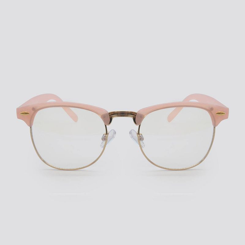 Women's Blue Light Filtering Retro Square Glasses - Wild Fable™ Pink