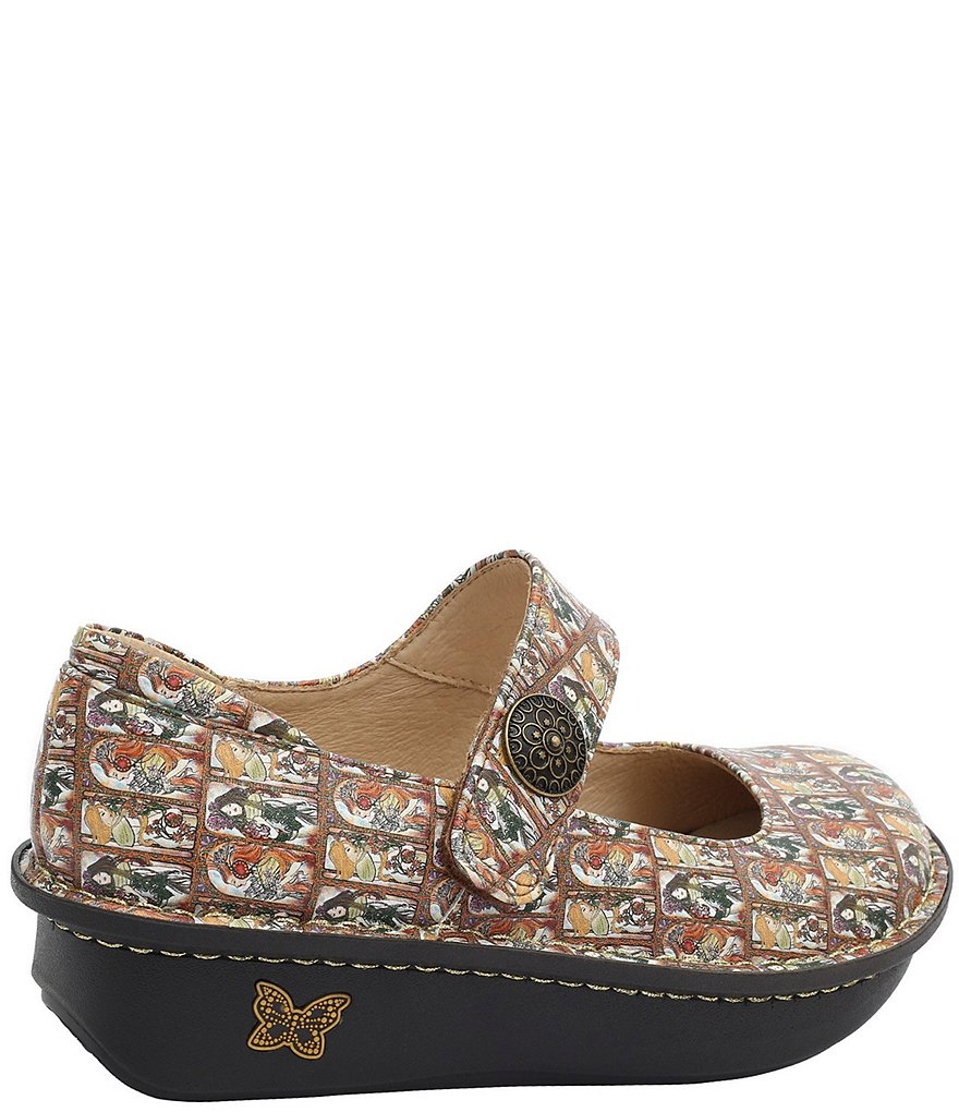 Alegria Paloma Love You Mucha Print Leather Mary Janes