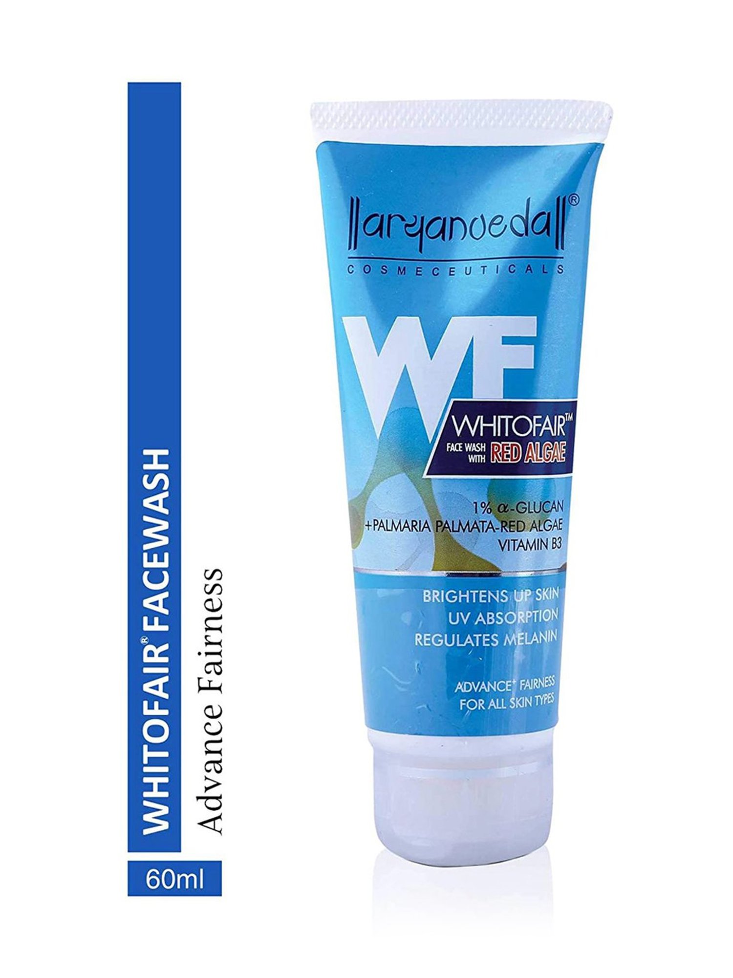 Aryanveda Brightens Up Skin UV Absorption Regulates Melanin Whitofair Face Wash - 60 ml
