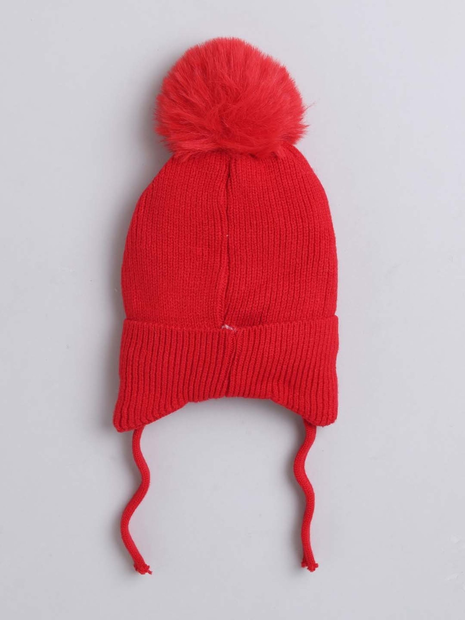 The Magic Wand Kids Red Printed Winter Cap