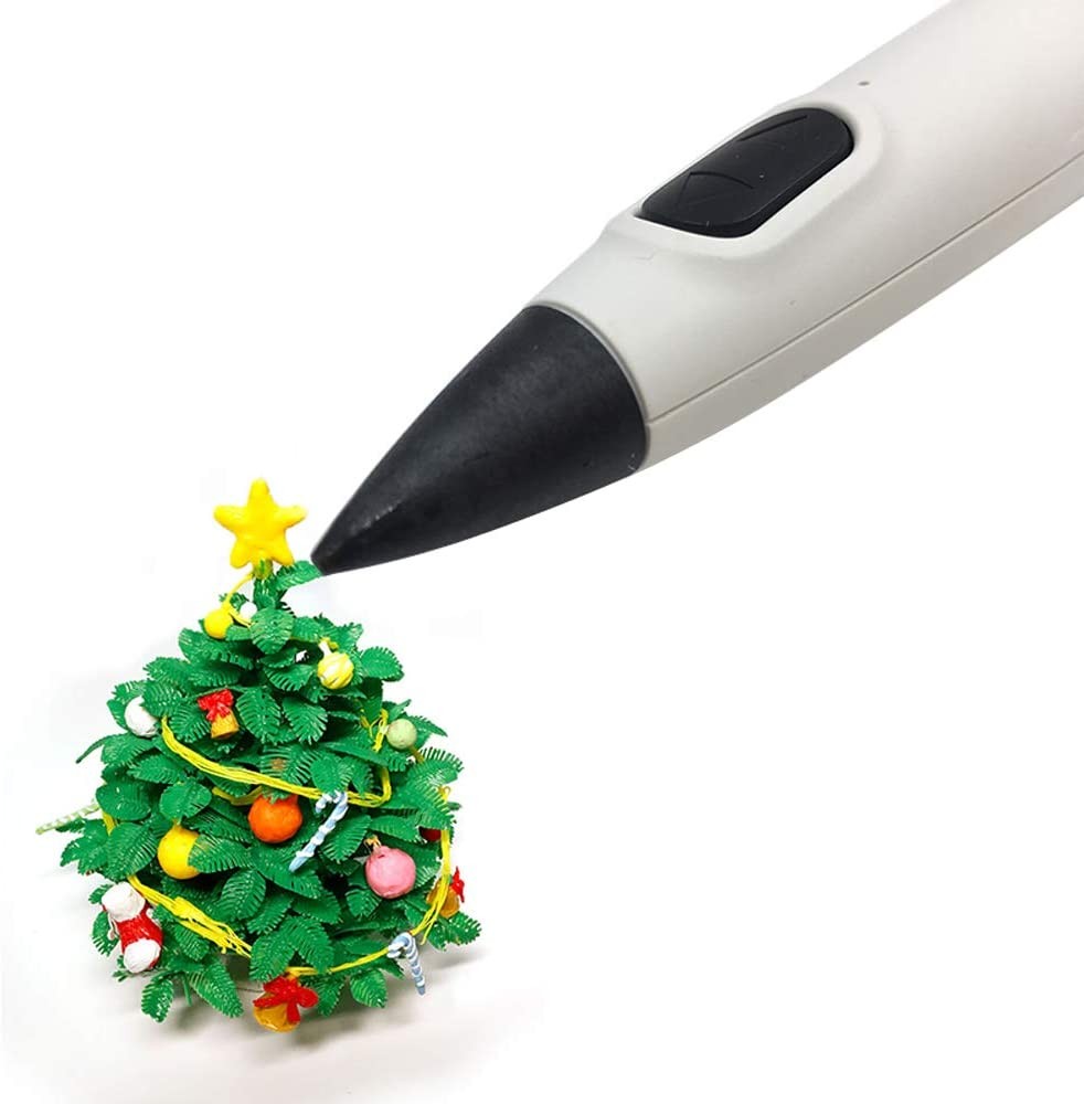 3D Pen Professional Creative 3D Printing Pen with 10 Colors Filaments 3D Drawing Craft Pen Holiday Christmas Toys/Gifts for Kids, White