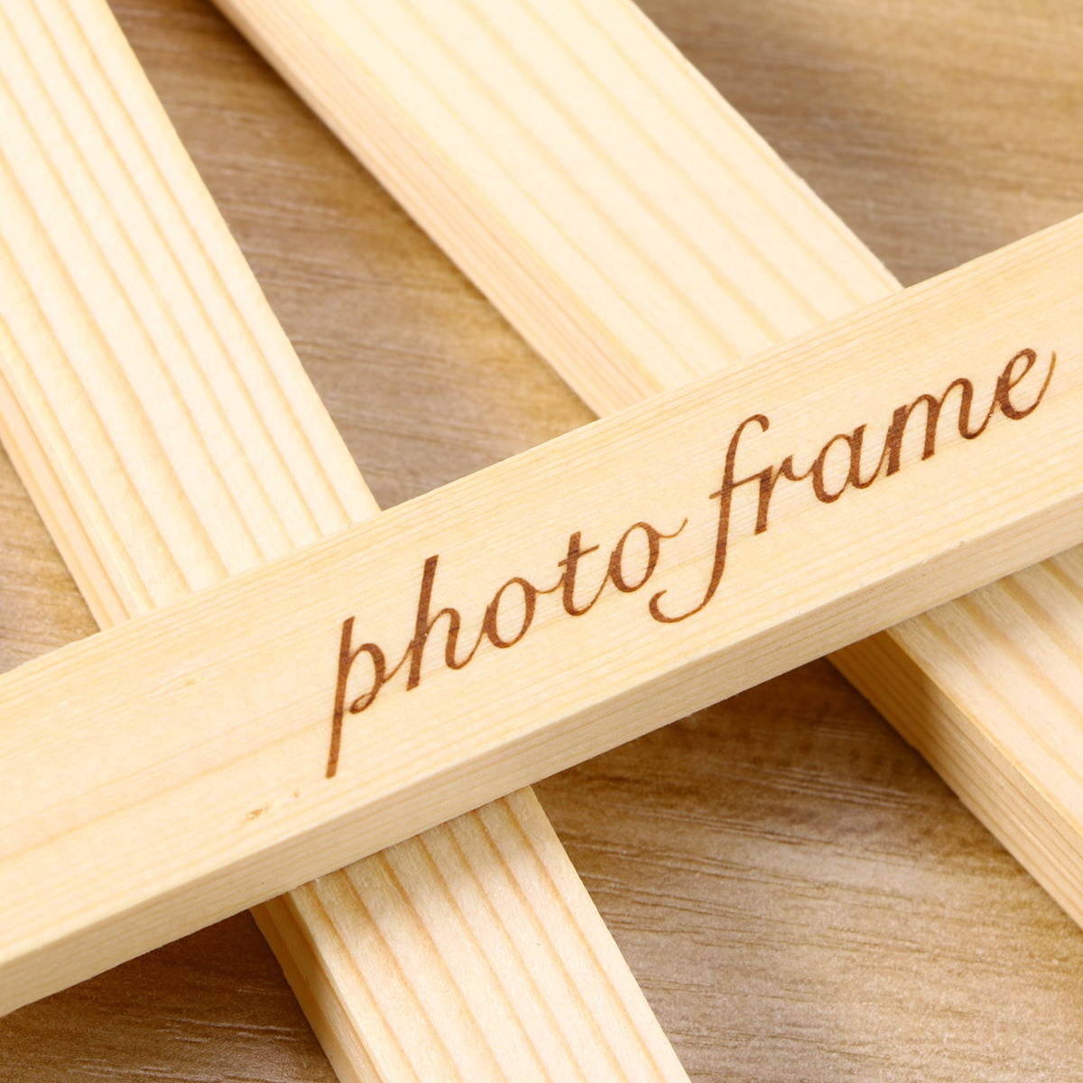 DIY Creative Wooden Single Picture Photo Frame Tabletop Photo Wood Photo Frame with Stand for Home Decor Horizontal Version for 13 x 9CM Picture