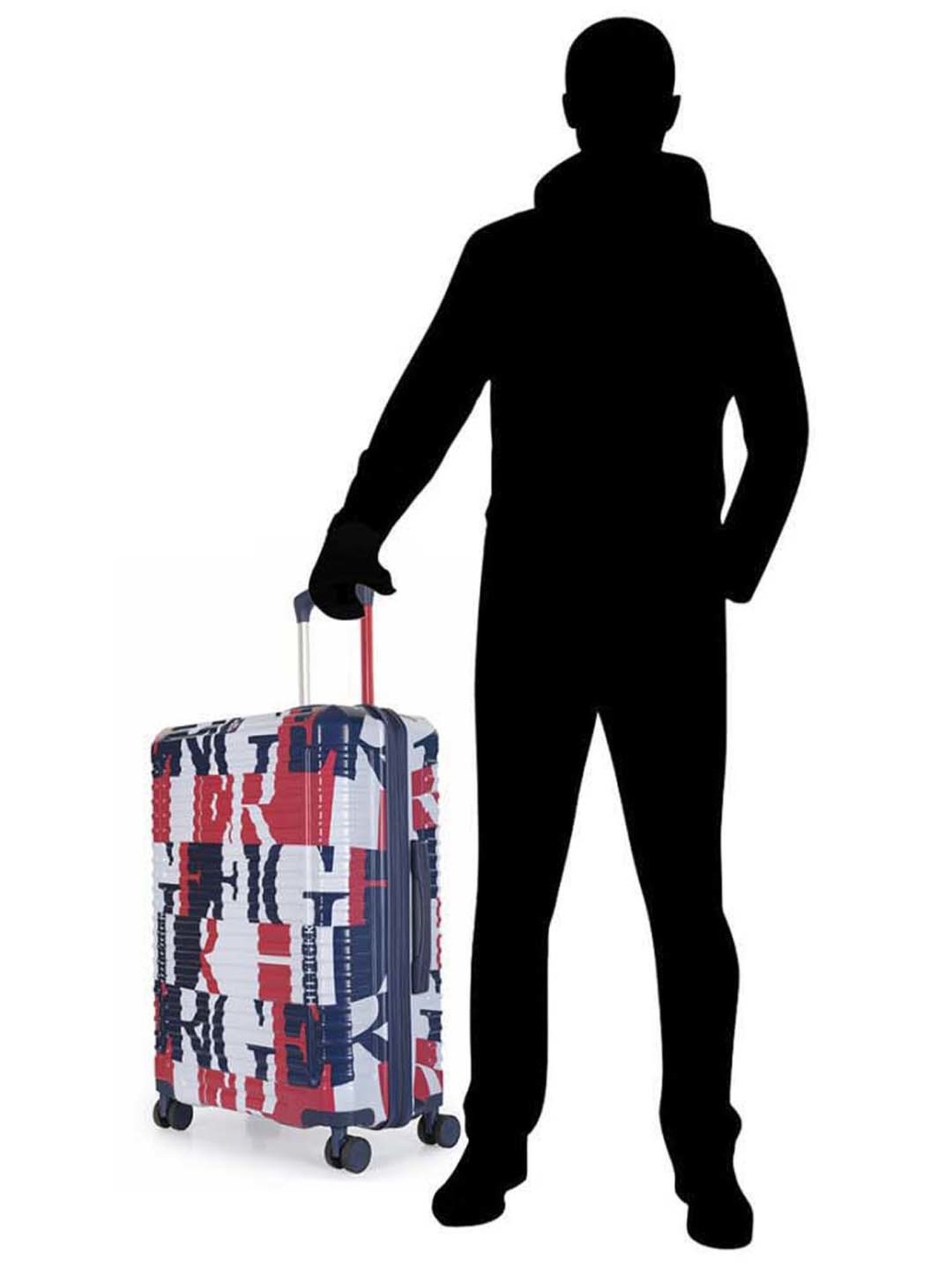 Tommy Hilfiger Red, Navy & White Colorado Spring Hard Case Printed Large Checked Luggage