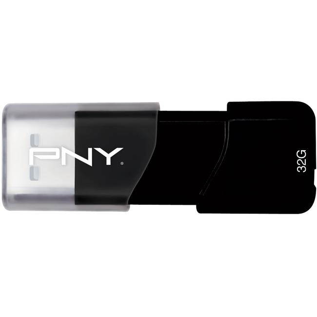 PNY Attache USB 2.0 Flash Drive, 32GB/ BLACK (P-FD32GATT03-GE)