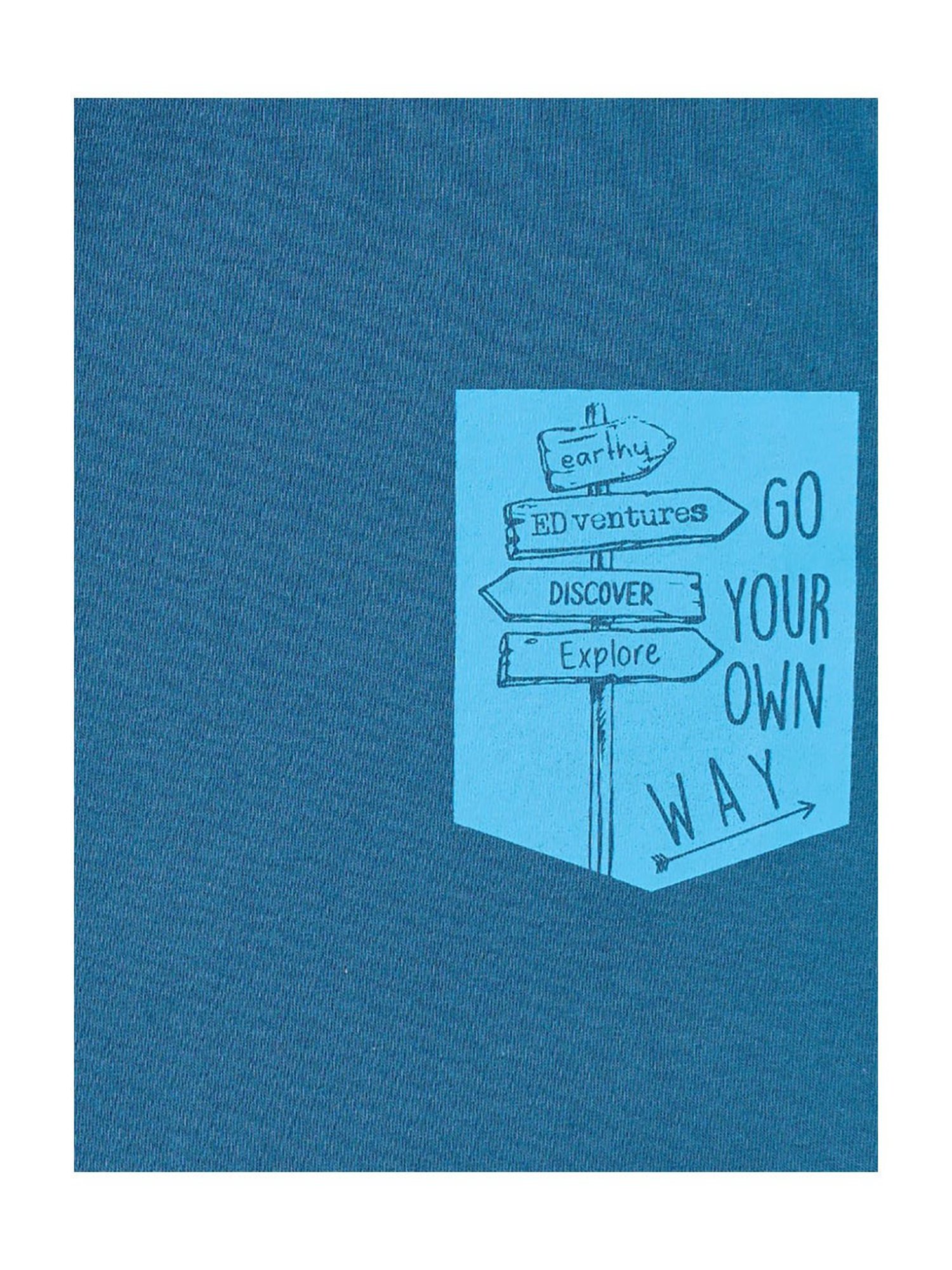 Ed-a-Mamma Kids Blue Solid T-Shirt