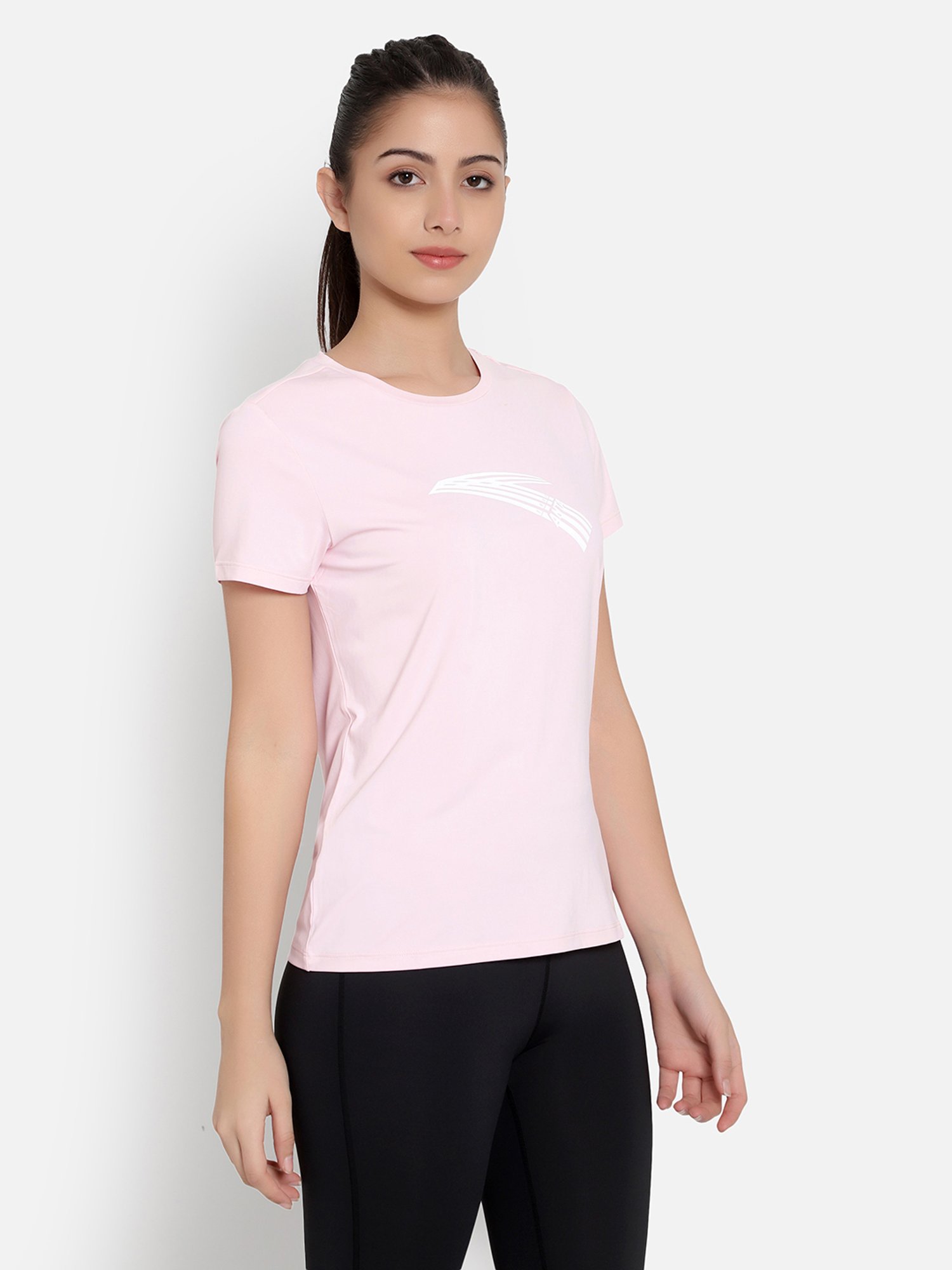 Anta Pink Printed Sports T-Shirt