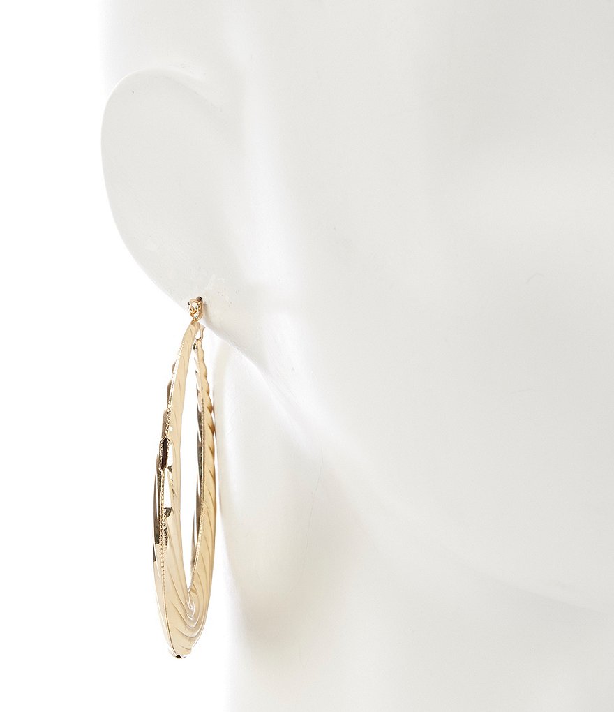 Natasha Accessories Twisted Metal Hoop Earrings