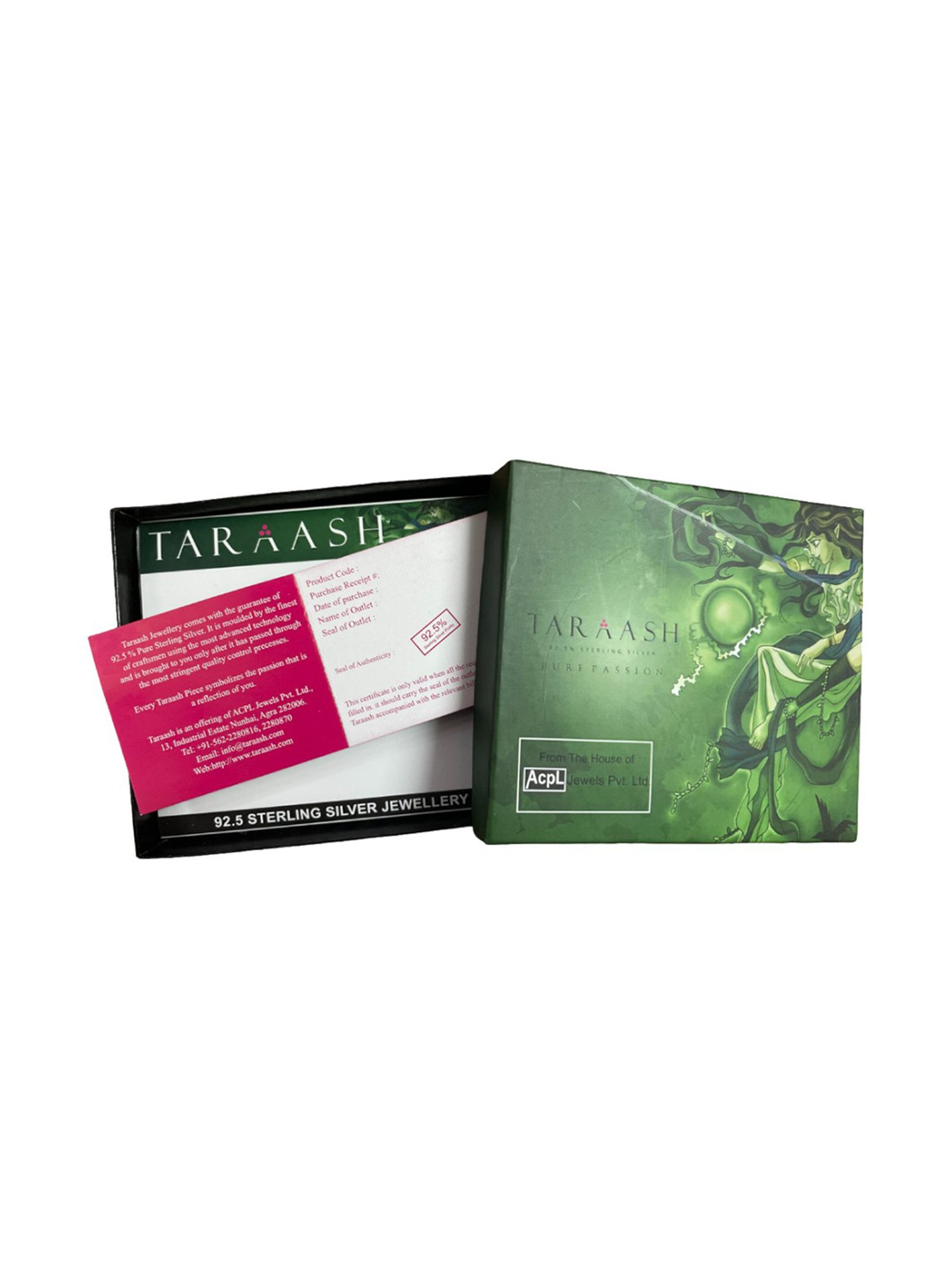 Taraash 925 Sterling Silver Floral Design Red CZ Bangle For Women